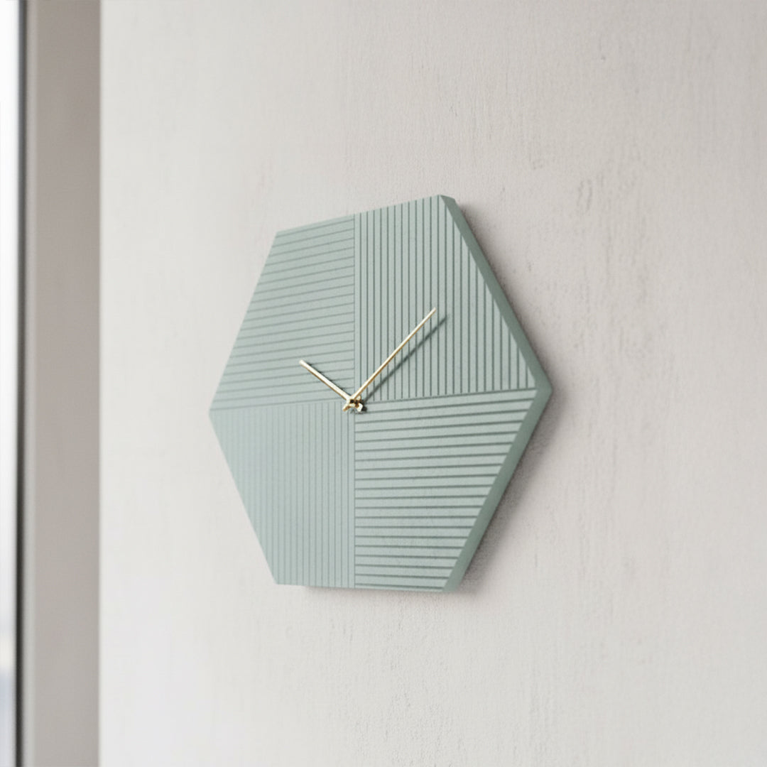 Hexagon Wall Clock WCF244 -  Clocks - ebarza Furniture UAE | Shop Modern Furniture in Abu Dhabi & Dubai - مفروشات ايبازرا في الامارات | تسوق اثاث عصري وديكورات مميزة في دبي وابوظبي