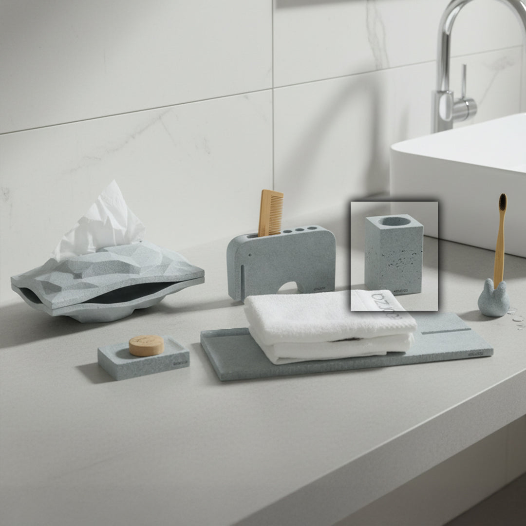 BEACON SKIVA Square Cup SBK243-2 bathroom accessories for holding toothbrushes and toothpaste in a modern bathroom setting