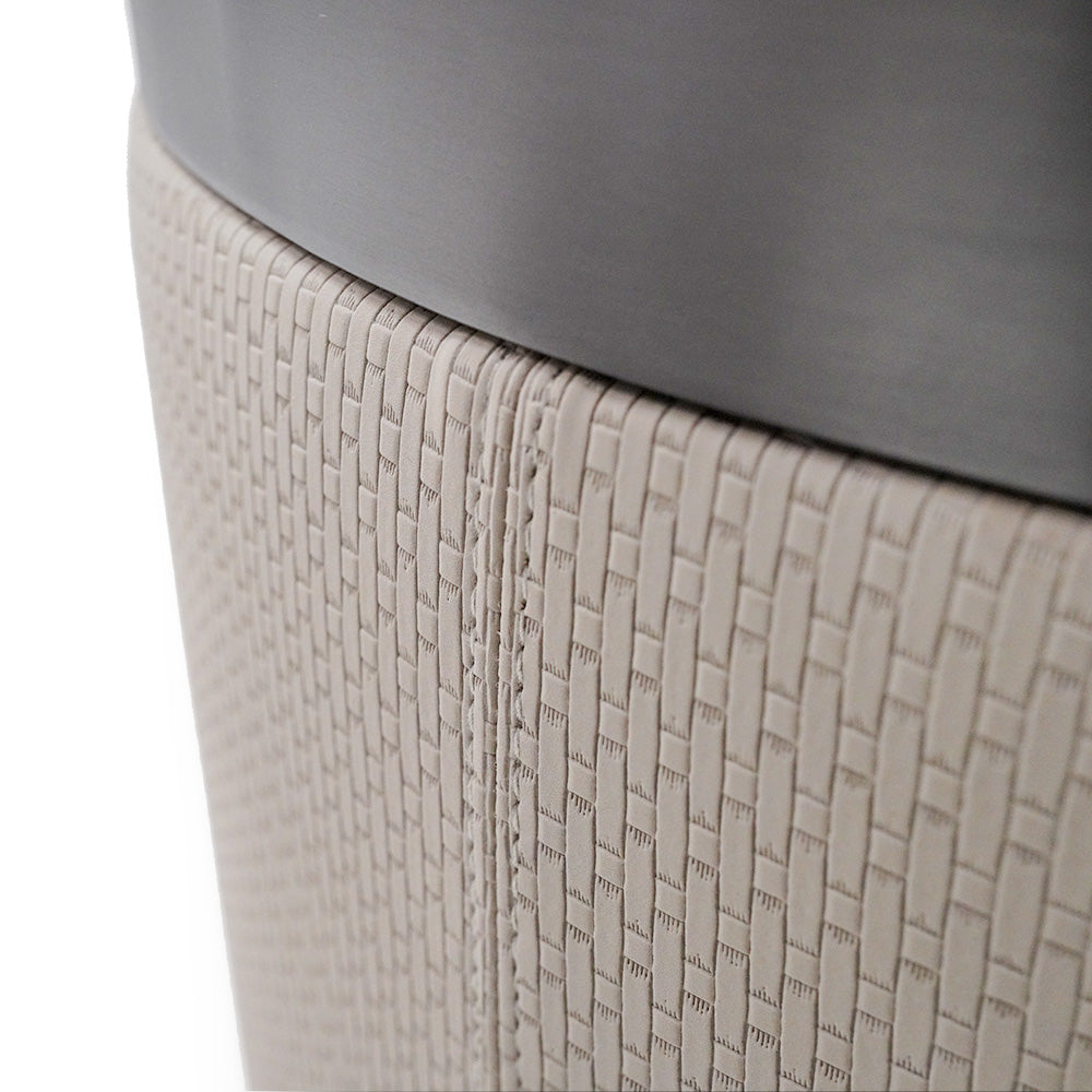 Skyline stainless steel and PU leather planter box, 120cm, by BEACON, featuring modern design and durable materials.