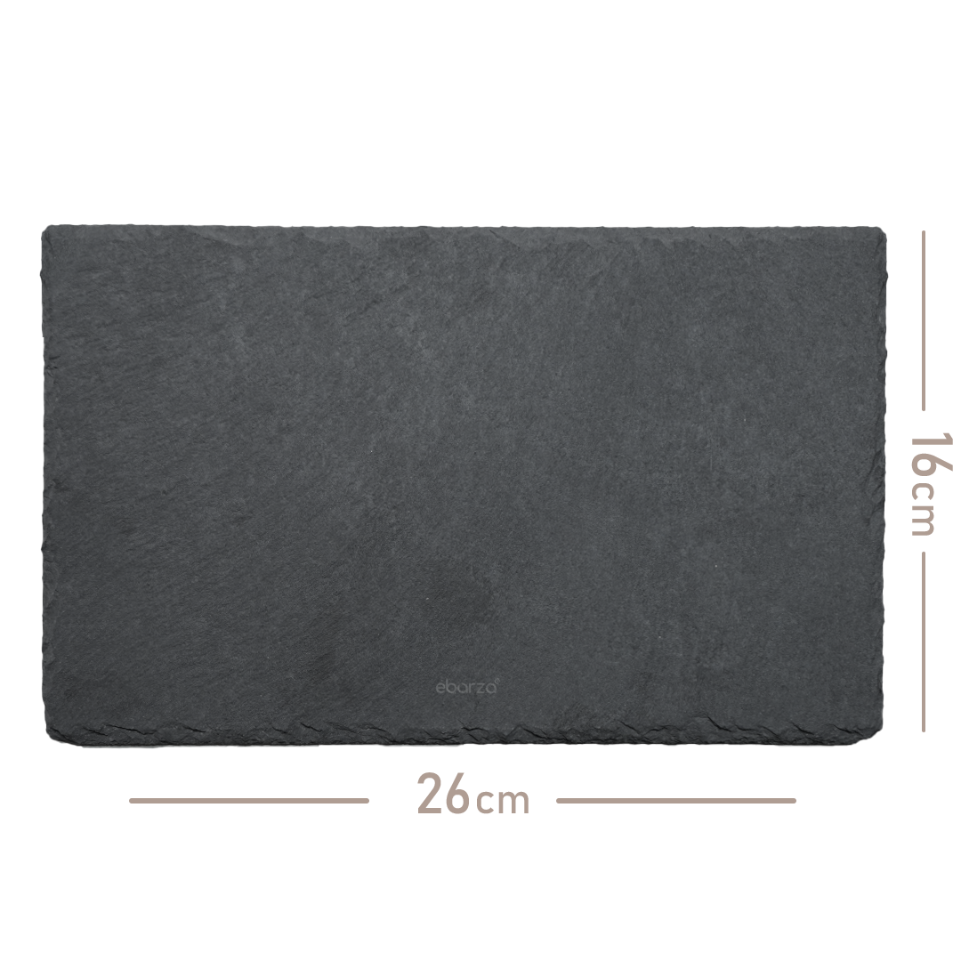 Slate Serving Board Rough Chipped Edges 26x16cm - CKPL2616B -  Trays - ebarza Furniture UAE | Shop Modern Furniture in Abu Dhabi & Dubai - مفروشات ايبازرا في الامارات | تسوق اثاث عصري وديكورات مميزة في دبي وابوظبي
