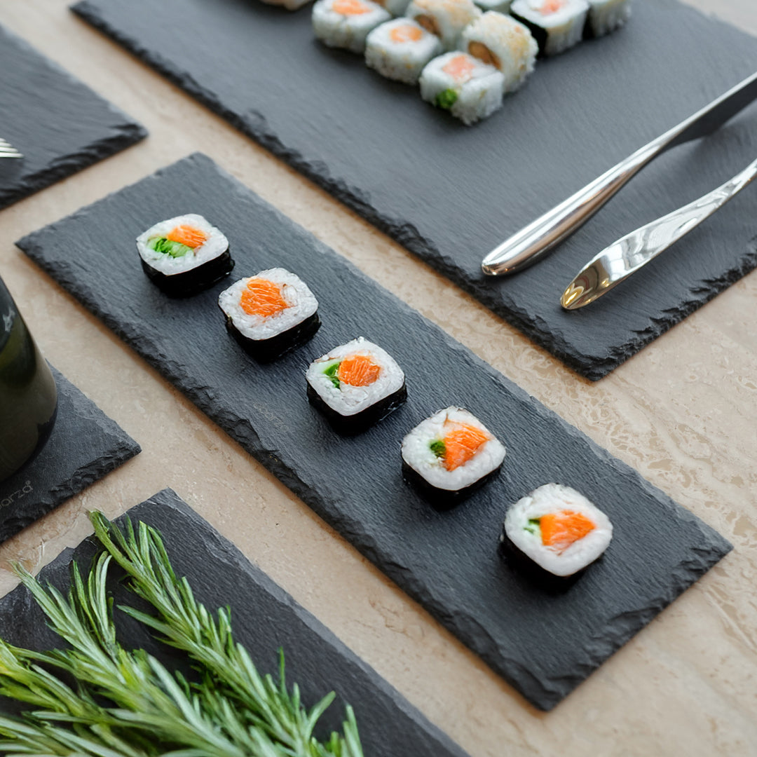 Slate Serving Board Rough Chipped Edges 30x10cm - CKPL3010B -  Trays - ebarza Furniture UAE | Shop Modern Furniture in Abu Dhabi & Dubai - مفروشات ايبازرا في الامارات | تسوق اثاث عصري وديكورات مميزة في دبي وابوظبي