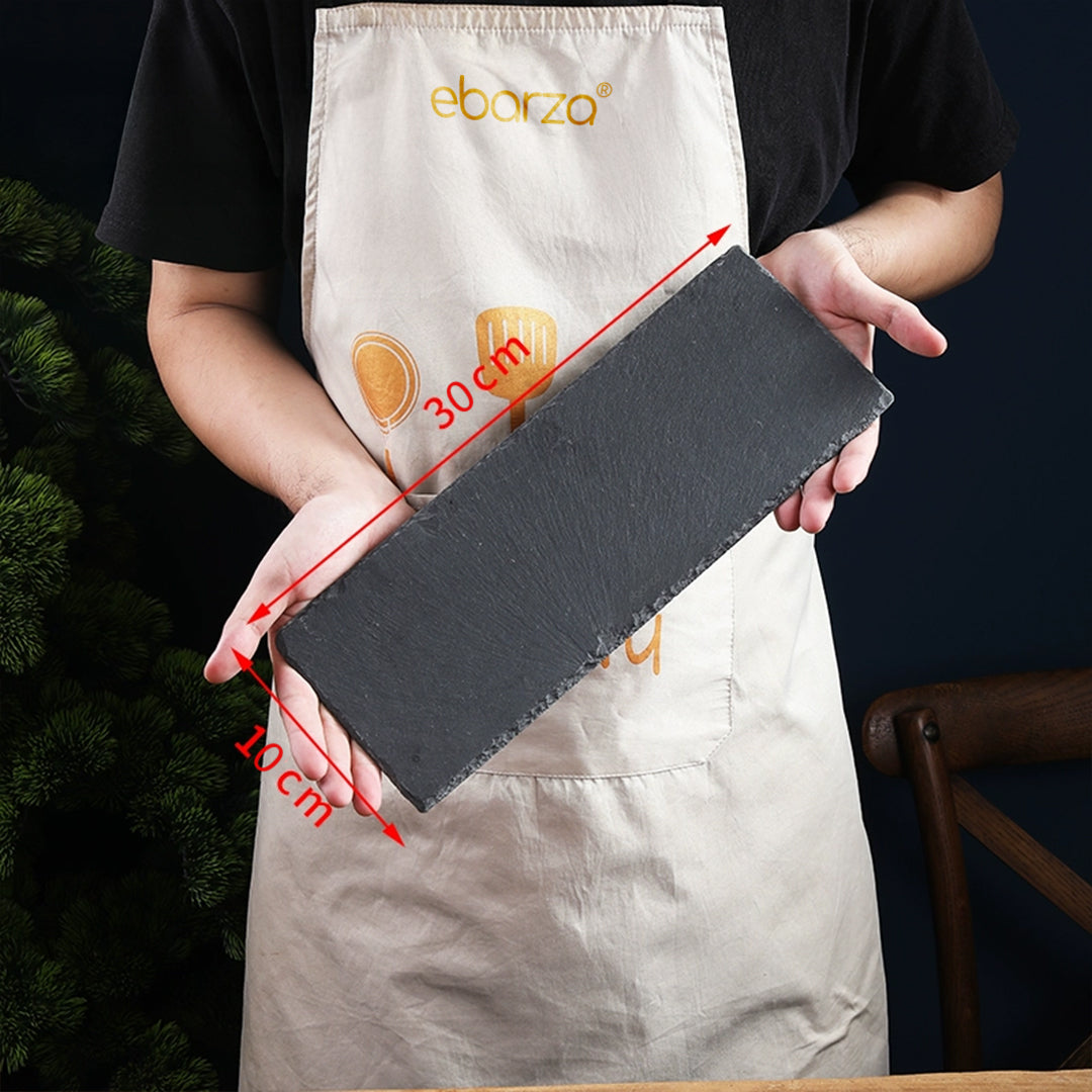 Slate Serving Board Rough Chipped Edges 30x10cm - CKPL3010B -  Trays - ebarza Furniture UAE | Shop Modern Furniture in Abu Dhabi & Dubai - مفروشات ايبازرا في الامارات | تسوق اثاث عصري وديكورات مميزة في دبي وابوظبي