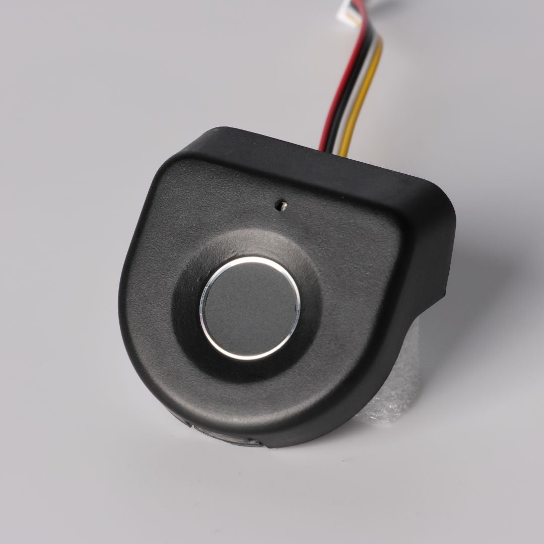 BEACON F163S smart fingerprint door lock showing keypad and fingerprint scanner for secure access.
