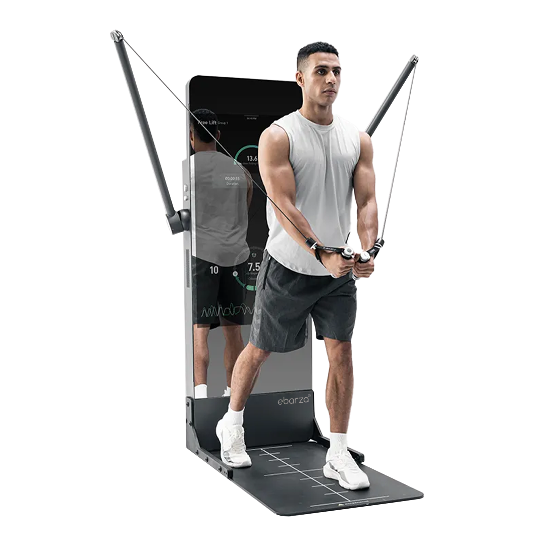 BEACON intelligent training mirror platform, smart home gym equipment with sleek mirror display for at-home fitness workouts