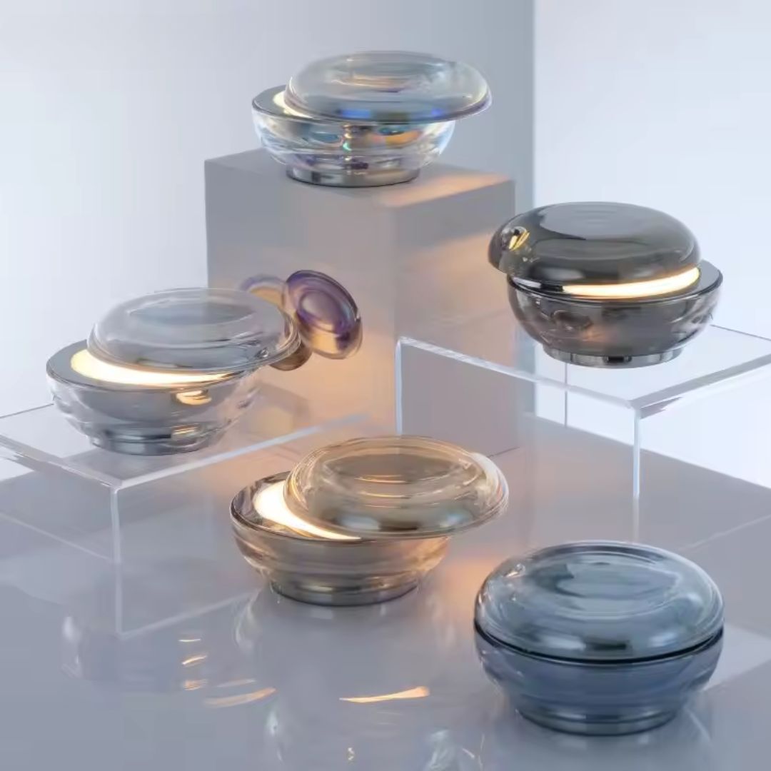Smoky rechargeable LED table lamp by Beacon, designed for desks and tables with a modern smoky glass finish and adjustable lighting.