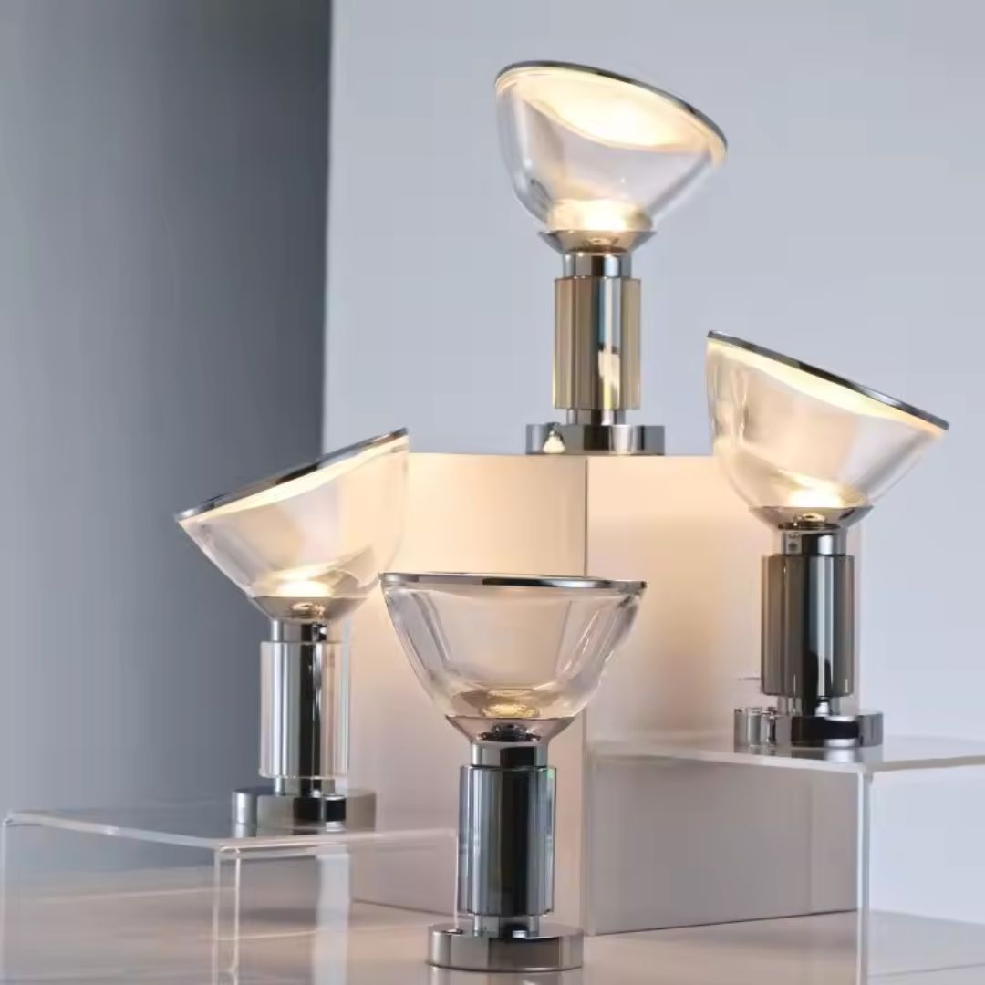 Smoky rechargeable LED desk lamp by Beacon, stylish table lamp with modern smoky glass design and adjustable lighting.