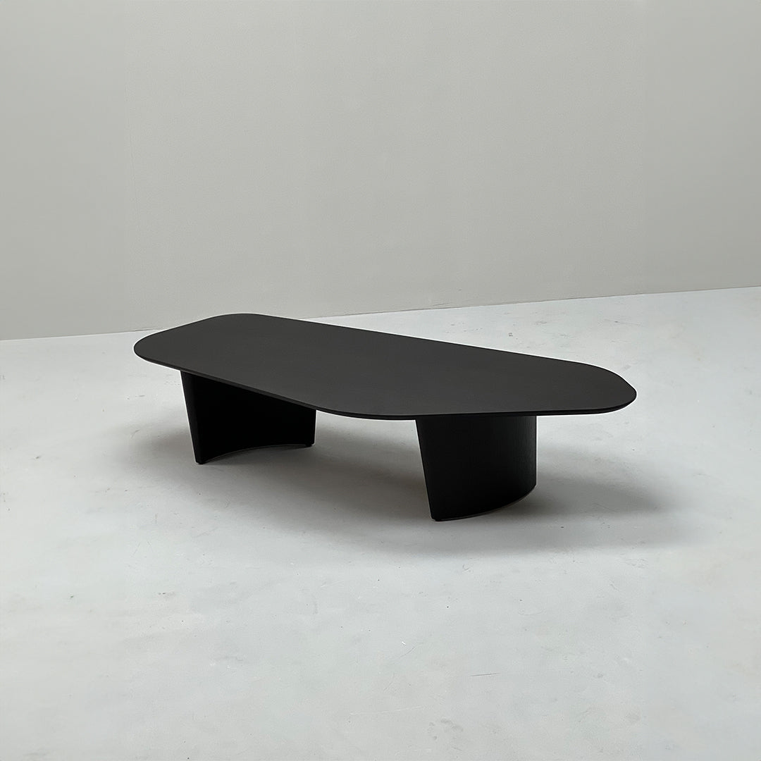 Smoky wood coffee table from BEACON JK-D52 with a modern design, showcasing a smooth, dark wood finish and sturdy build.