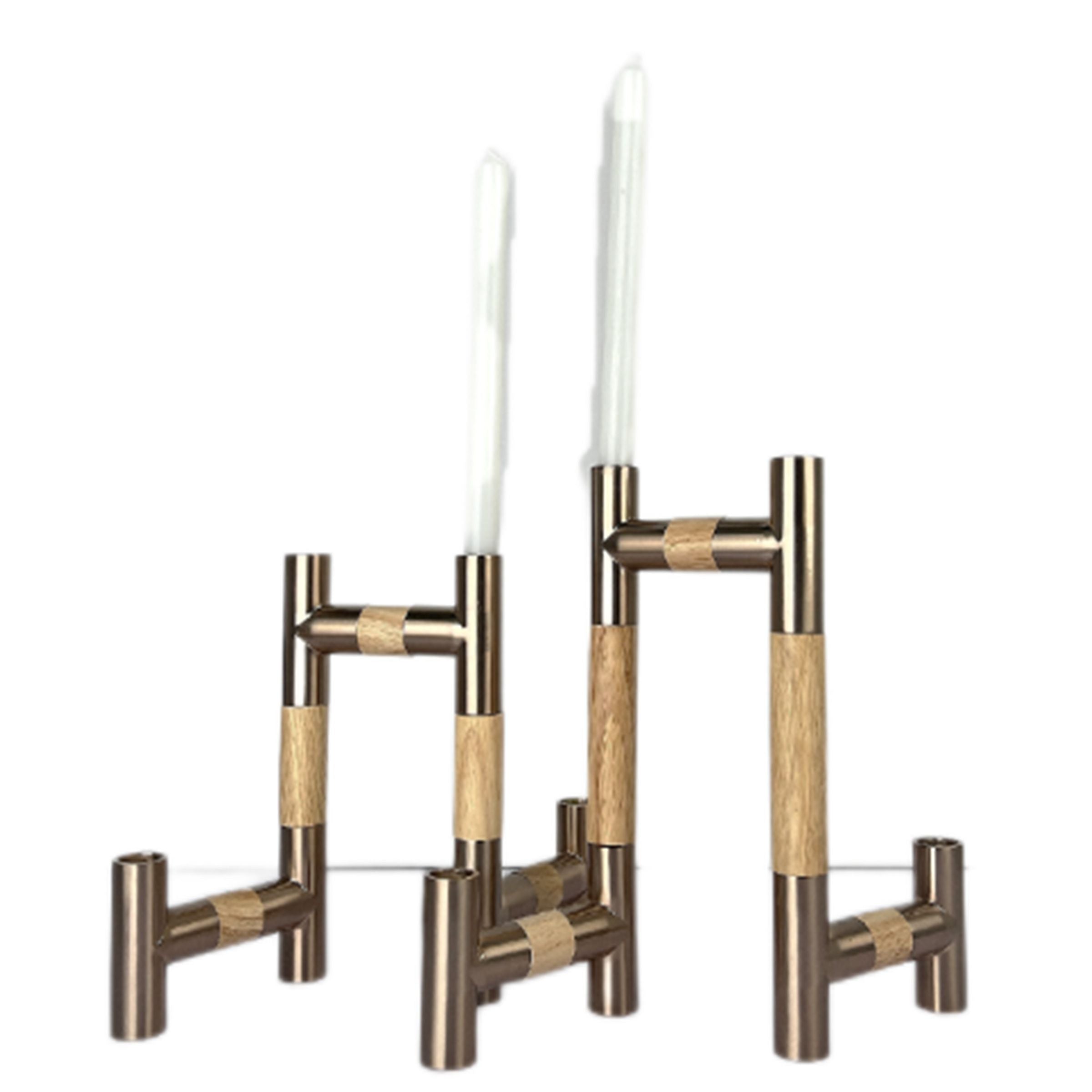 Solid Wood and Metal Candlestick ZTA-7033 -  Candle Holders - ebarza Furniture UAE | Shop Modern Furniture in Abu Dhabi & Dubai - مفروشات ايبازرا في الامارات | تسوق اثاث عصري وديكورات مميزة في دبي وابوظبي