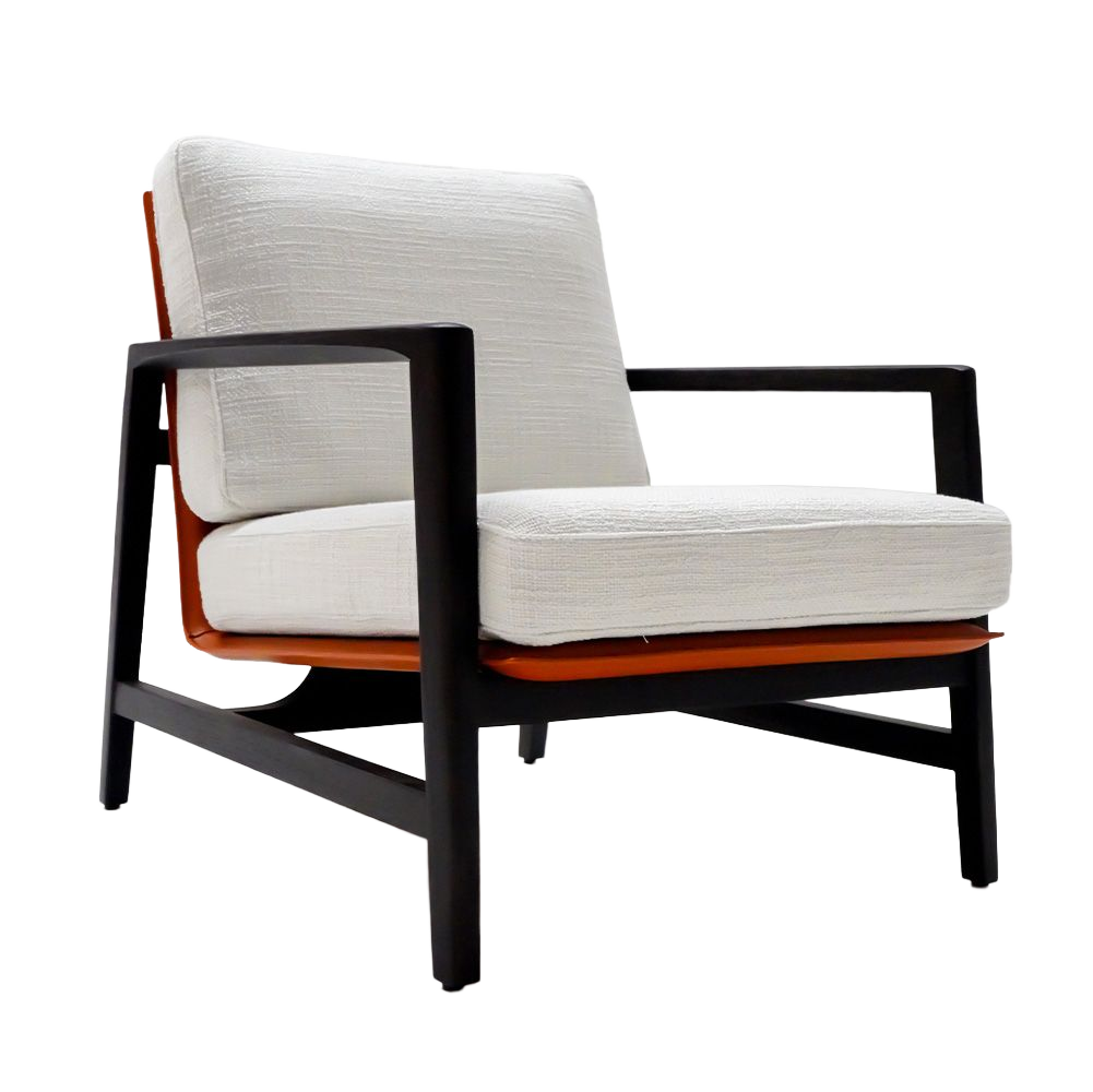 Solid Wood And Saddle Leather Armchair MLL-A106 -  Armchairs - ebarza Furniture UAE | Shop Modern Furniture in Abu Dhabi & Dubai - مفروشات ايبازرا في الامارات | تسوق اثاث عصري وديكورات مميزة في دبي وابوظبي