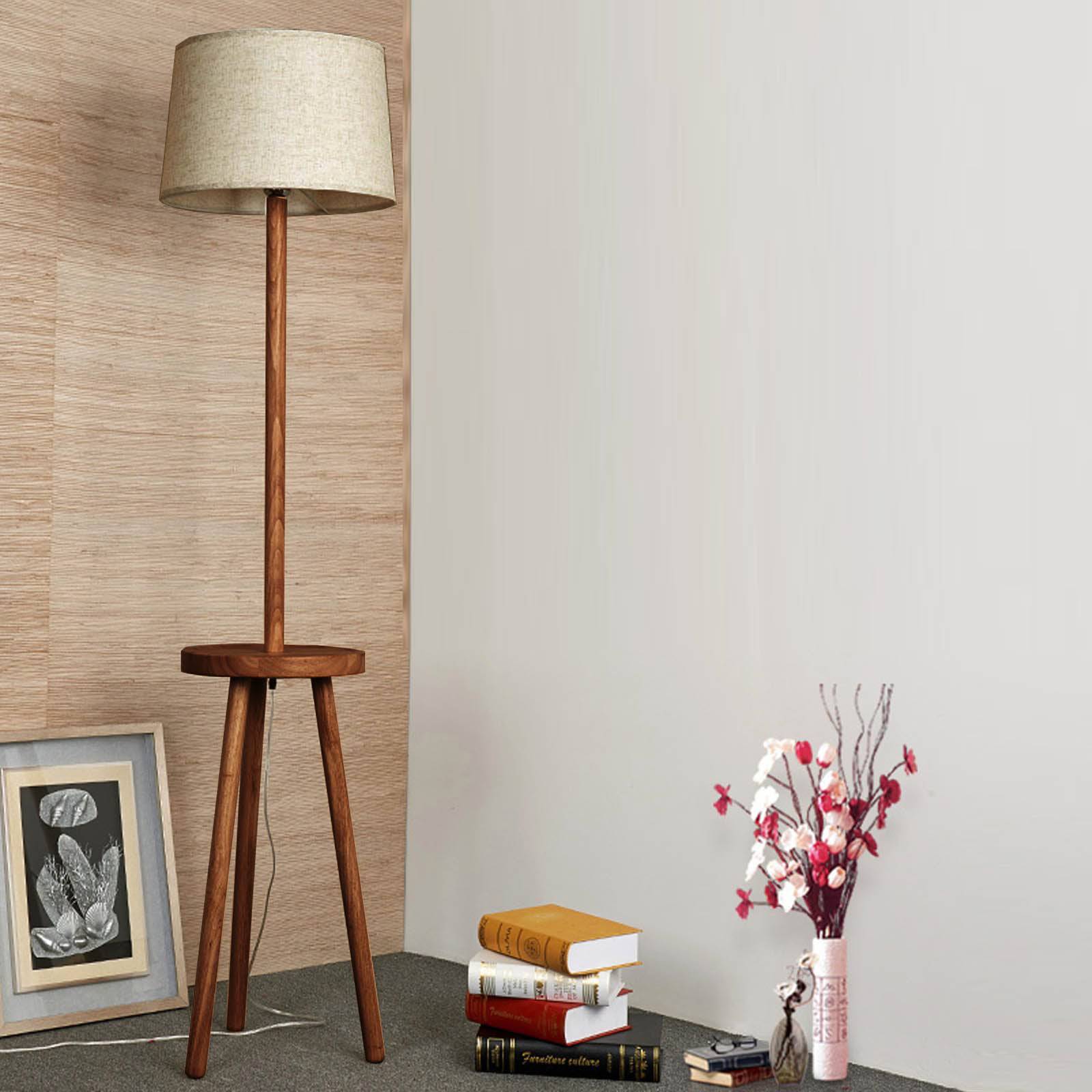 Solid Wood Floor Lamp Bpmt15-W -  Floor Lamps | مصباح أرضي من الخشب الصلب - ebarza Furniture UAE | Shop Modern Furniture in Abu Dhabi & Dubai - مفروشات ايبازرا في الامارات | تسوق اثاث عصري وديكورات مميزة في دبي وابوظبي