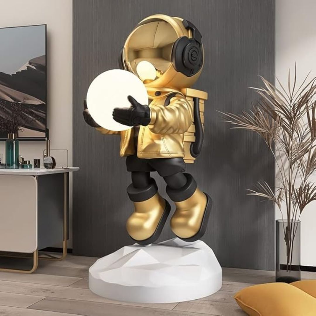 Space Boy Resin Floor Light by BEACON, a modern floor lamp with a whimsical resin figure design, perfect for contemporary interiors.