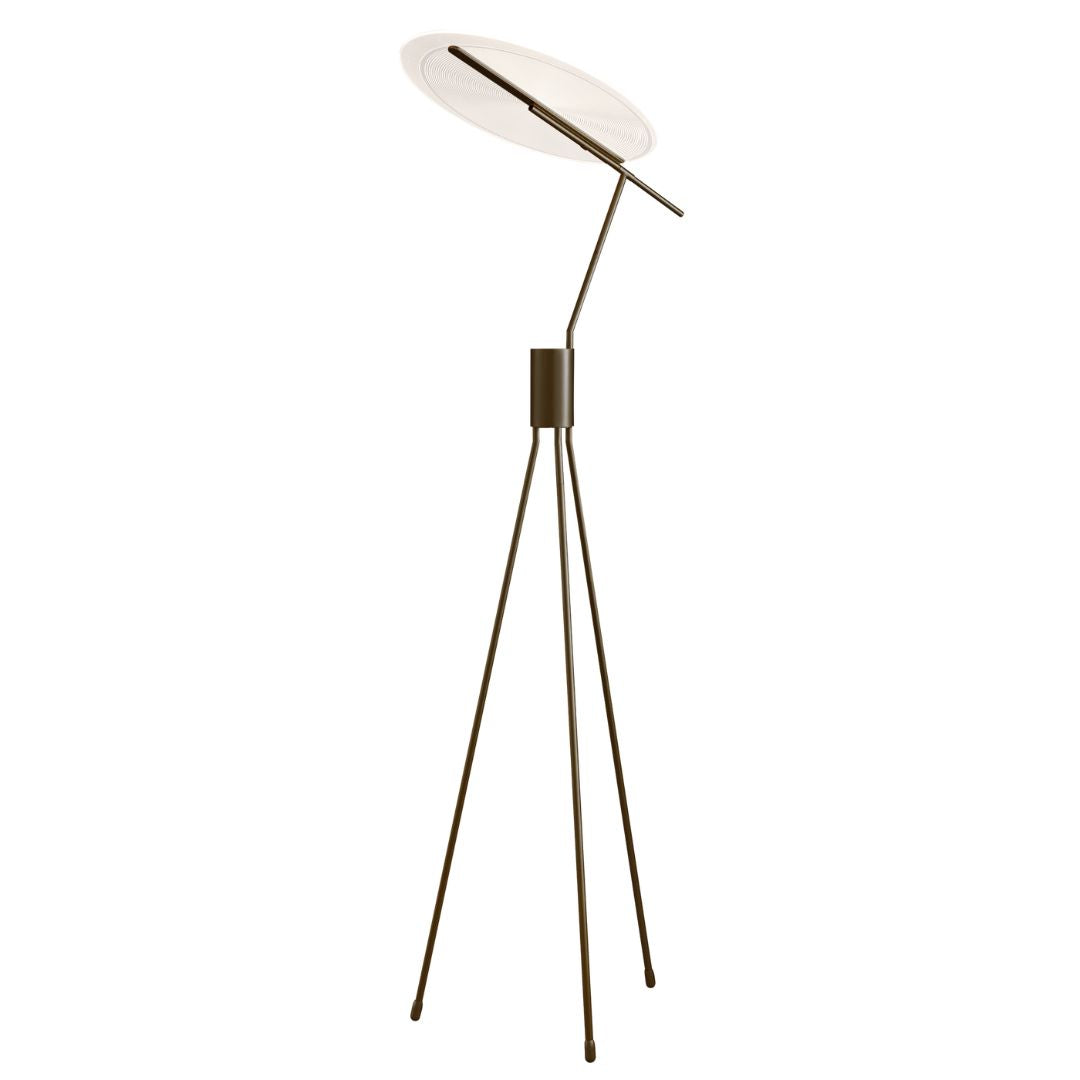 BEACON Spectra Arc Floor Lamp with sleek metal arc design and adjustable arm, modern lighting for living spaces.