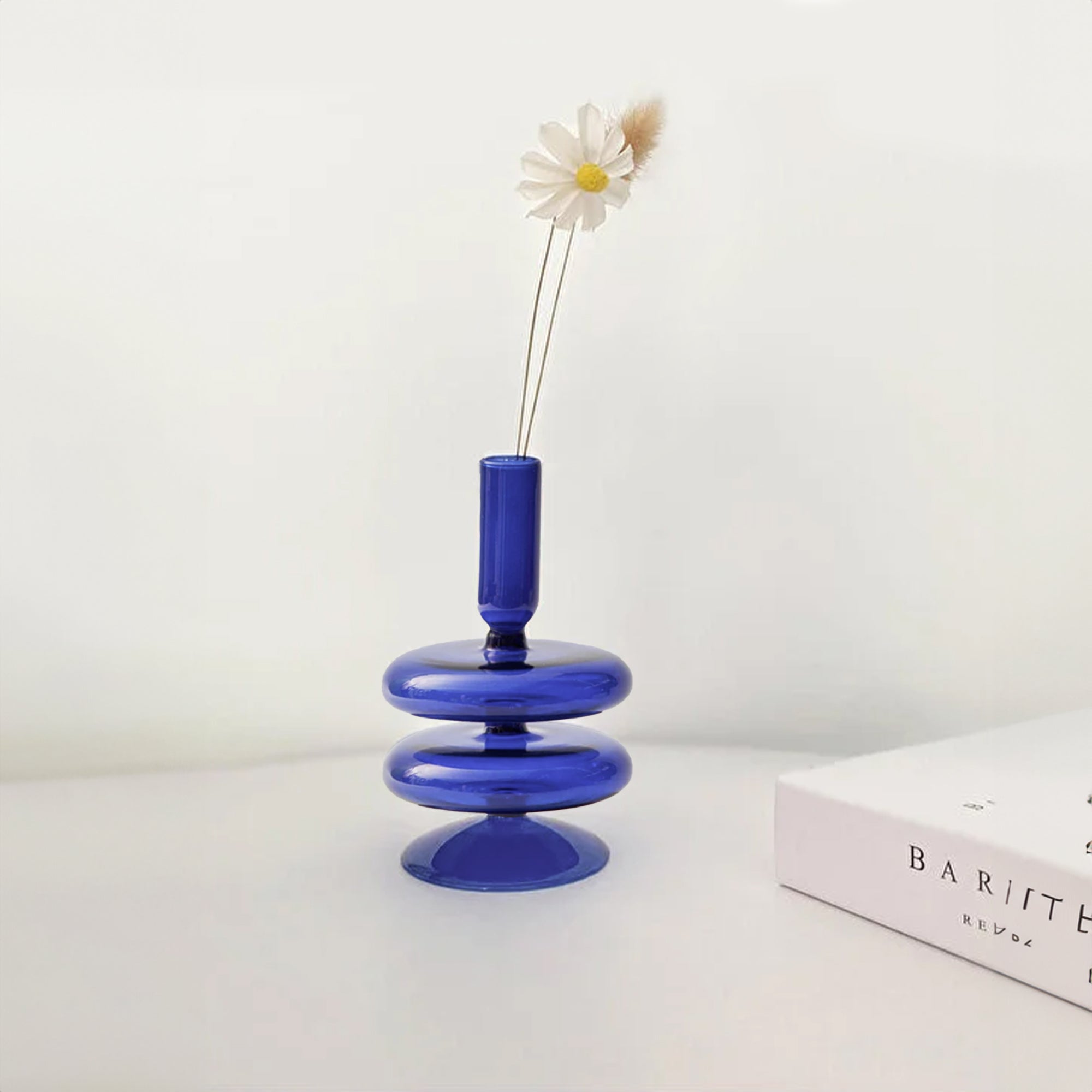 Sprayed Blue Candle Holder 23F117D -  Candle Holders - ebarza Furniture UAE | Shop Modern Furniture in Abu Dhabi & Dubai - مفروشات ايبازرا في الامارات | تسوق اثاث عصري وديكورات مميزة في دبي وابوظبي