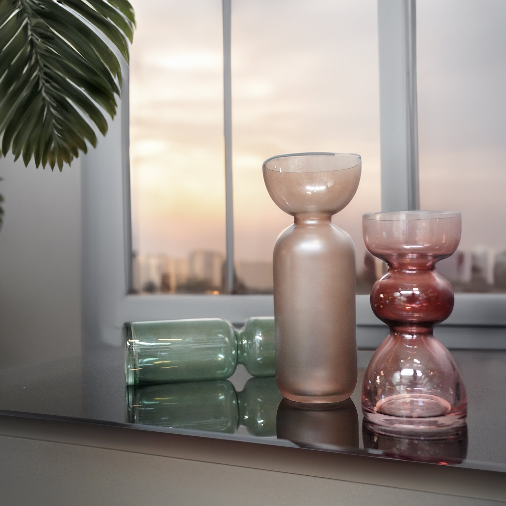 Sprayed brown ceramic vase from BEACON, 23F117B, with a sleek, modern design, suitable for home decor or floral arrangements.