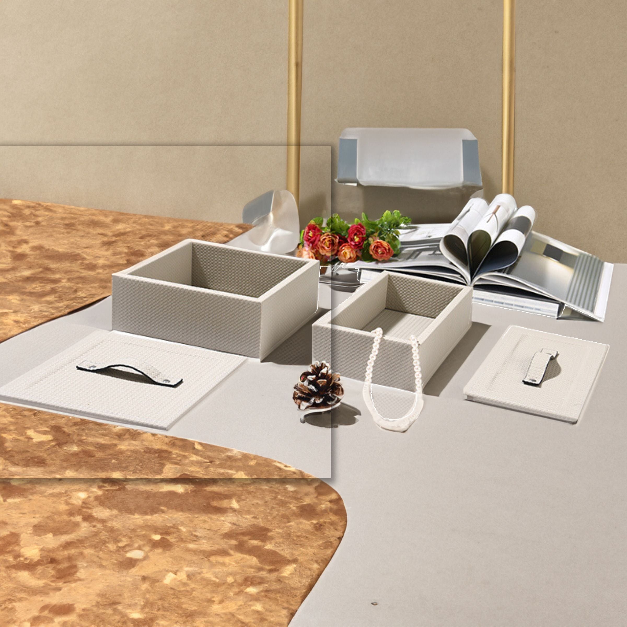 SQUARE DECORATIVE BOX DD210919A -  Decorative Boxes - ebarza Furniture UAE | Shop Modern Furniture in Abu Dhabi & Dubai - مفروشات ايبازرا في الامارات | تسوق اثاث عصري وديكورات مميزة في دبي وابوظبي