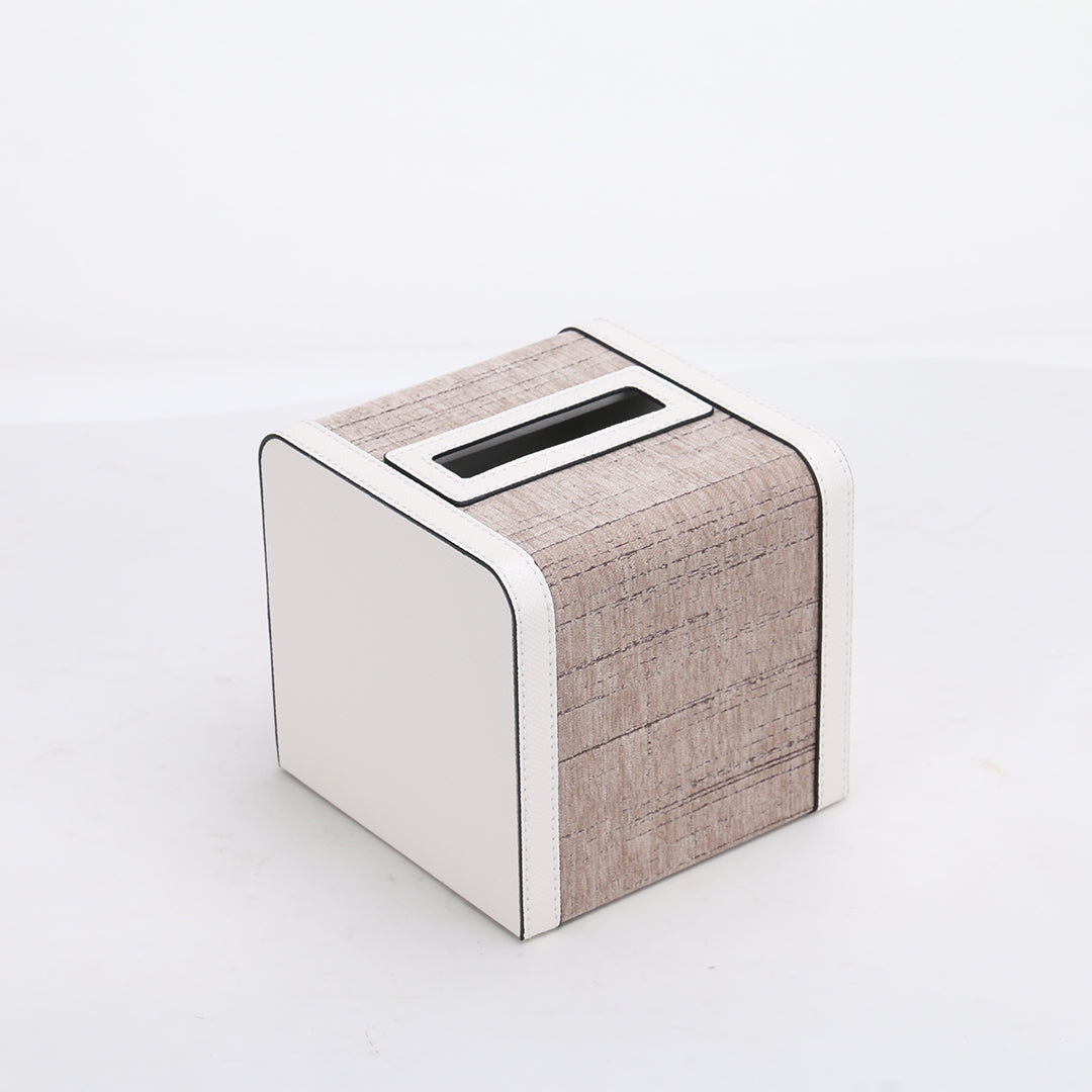 Square BEACON tissue box KF3008B for tissue storage, with a sleek square design and neutral color, ideal for home or office use.