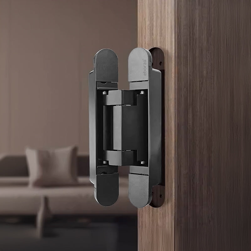 Stainless steel hinge without hydraulic, model 9999-Normal, by BEACON, shown in a close-up view highlighting its sleek metal finish.