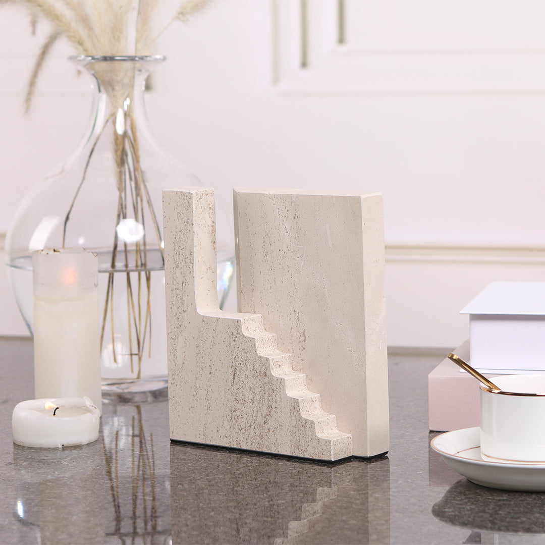 BEACON staircase sculpture KA3044B home decor figurine featuring a modern, elegant staircase design in a sleek finish.