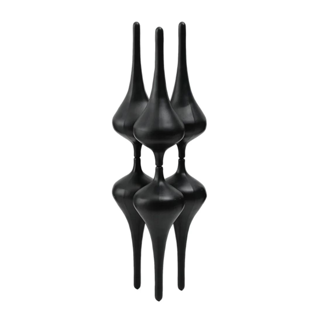 Black resin abstract sculpture of a standing man reflection, a modern home decor figurine by BEACON.