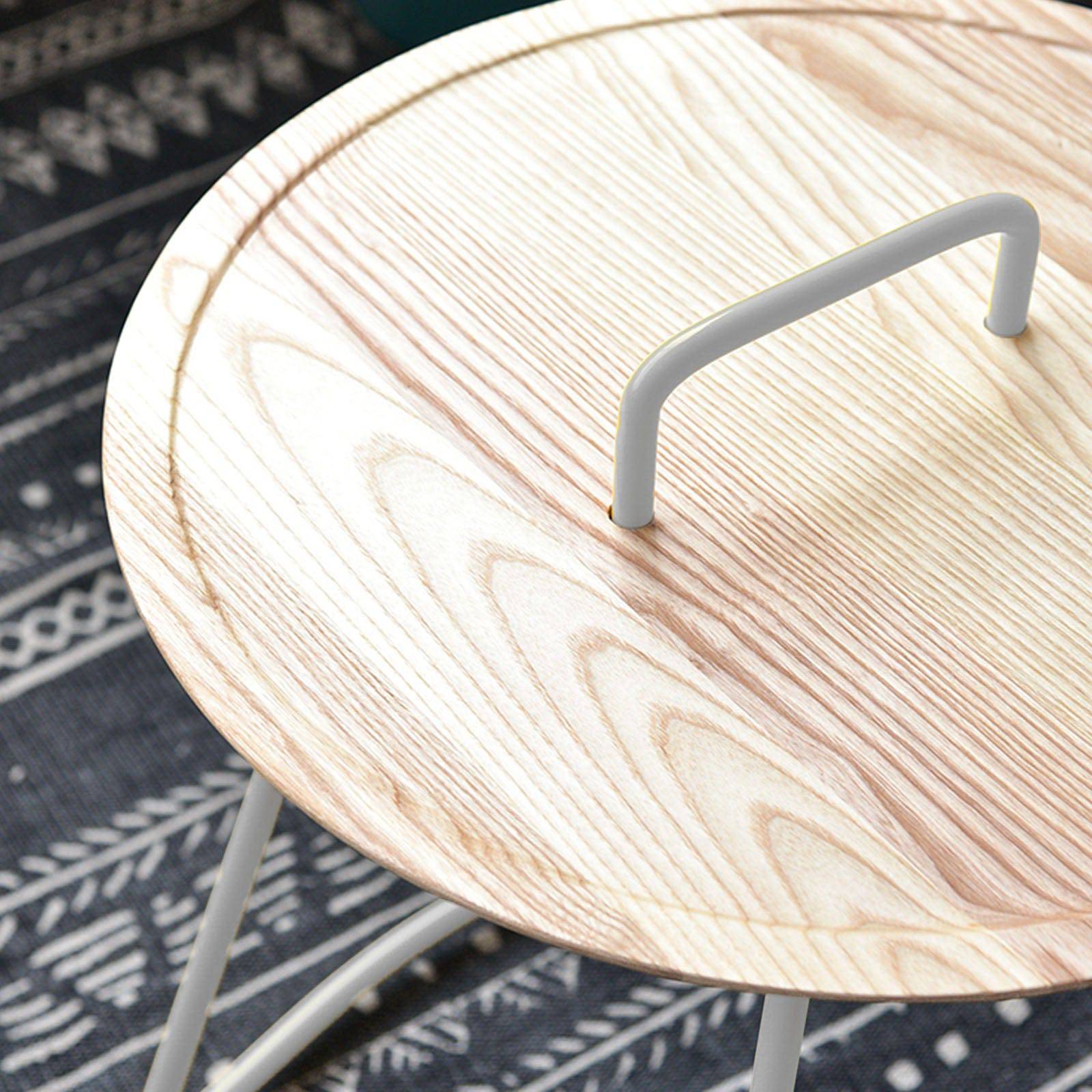 Steel & Solid Wood  Side Table   Gt-230C -  Side Tables | طاولة جانبية من الصلب والخشب الصلب - ebarza Furniture UAE | Shop Modern Furniture in Abu Dhabi & Dubai - مفروشات ايبازرا في الامارات | تسوق اثاث عصري وديكورات مميزة في دبي وابوظبي