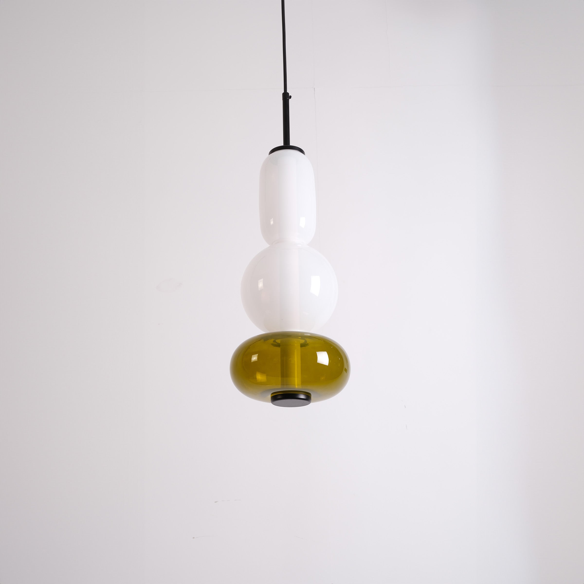 BEACON Stellar Strands Pendant Lamp with three glass shades, modern pendant lighting fixture for contemporary interiors.