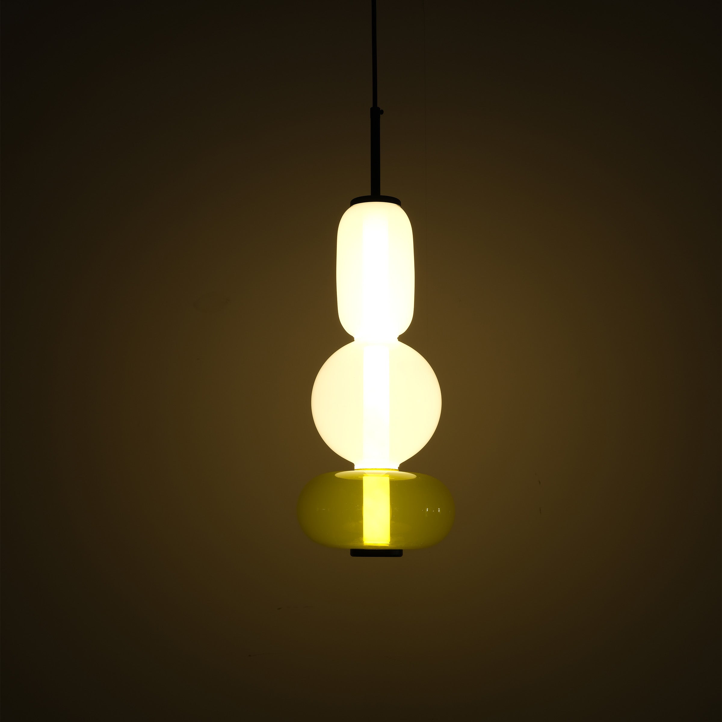 BEACON Stellar Strands Pendant Lamp with three glass shades, modern pendant lighting fixture for stylish interior decor