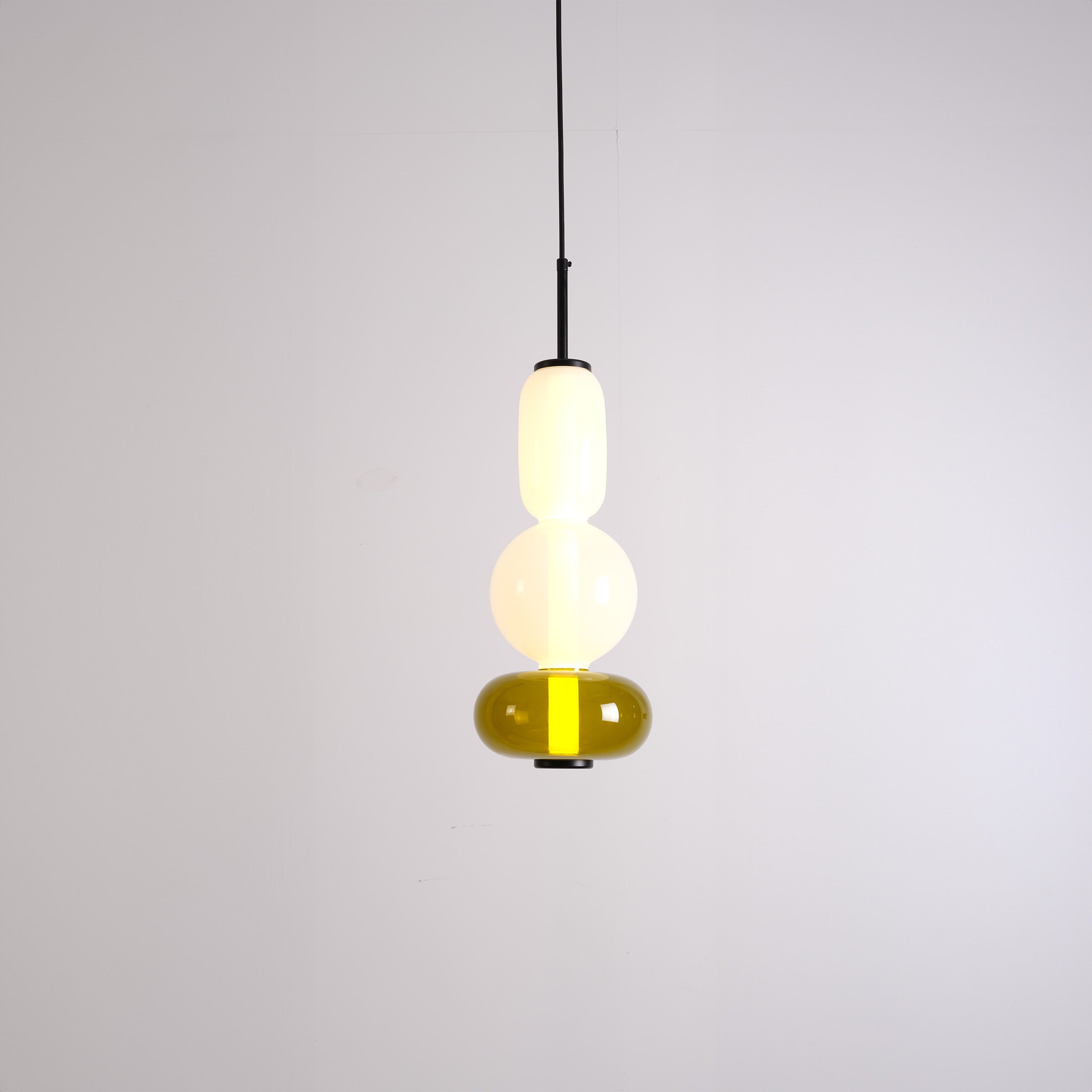 BEACON Stellar Strands Pendant Lamp with three glass shades, modern pendant lighting fixture for stylish interior decor