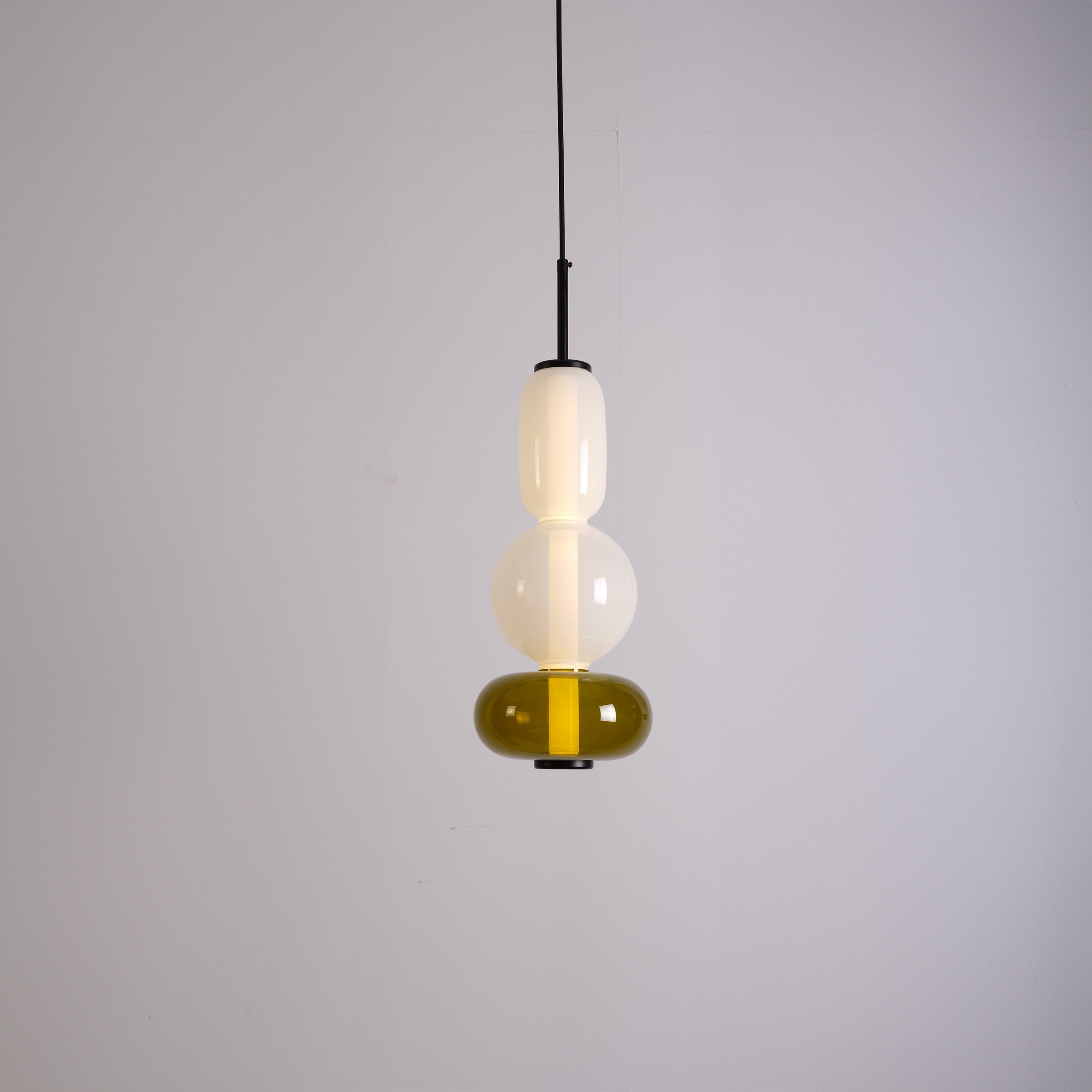 BEACON Stellar Strands Pendant Lamp with three glass shades, modern pendant lighting for stylish interior decor.
