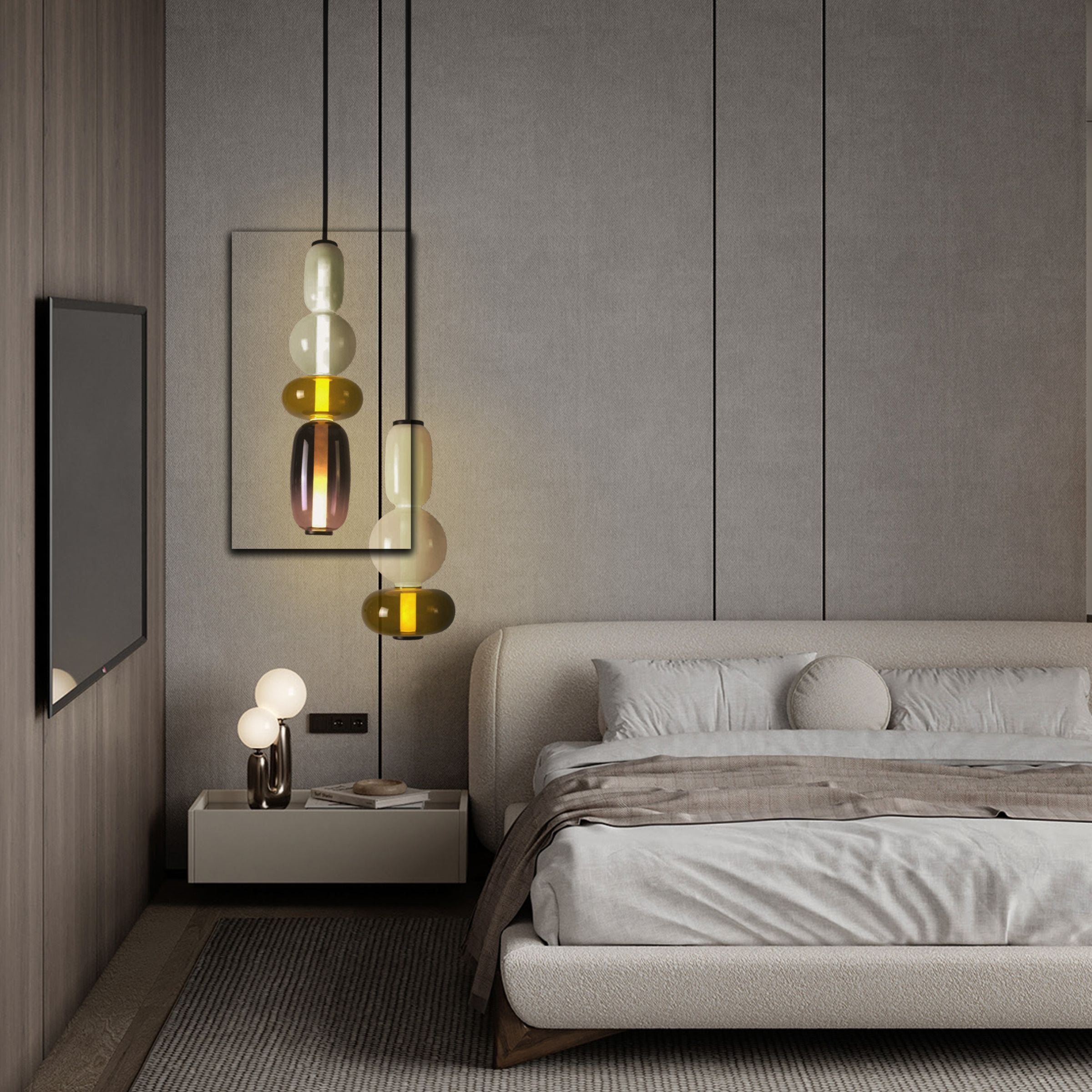 Stellar Strands Pendant Lamp 4-Glasses CY-DD-1052-4 -  Pendant Lamps - ebarza Furniture UAE | Shop Modern Furniture in Abu Dhabi & Dubai - مفروشات ايبازرا في الامارات | تسوق اثاث عصري وديكورات مميزة في دبي وابوظبي