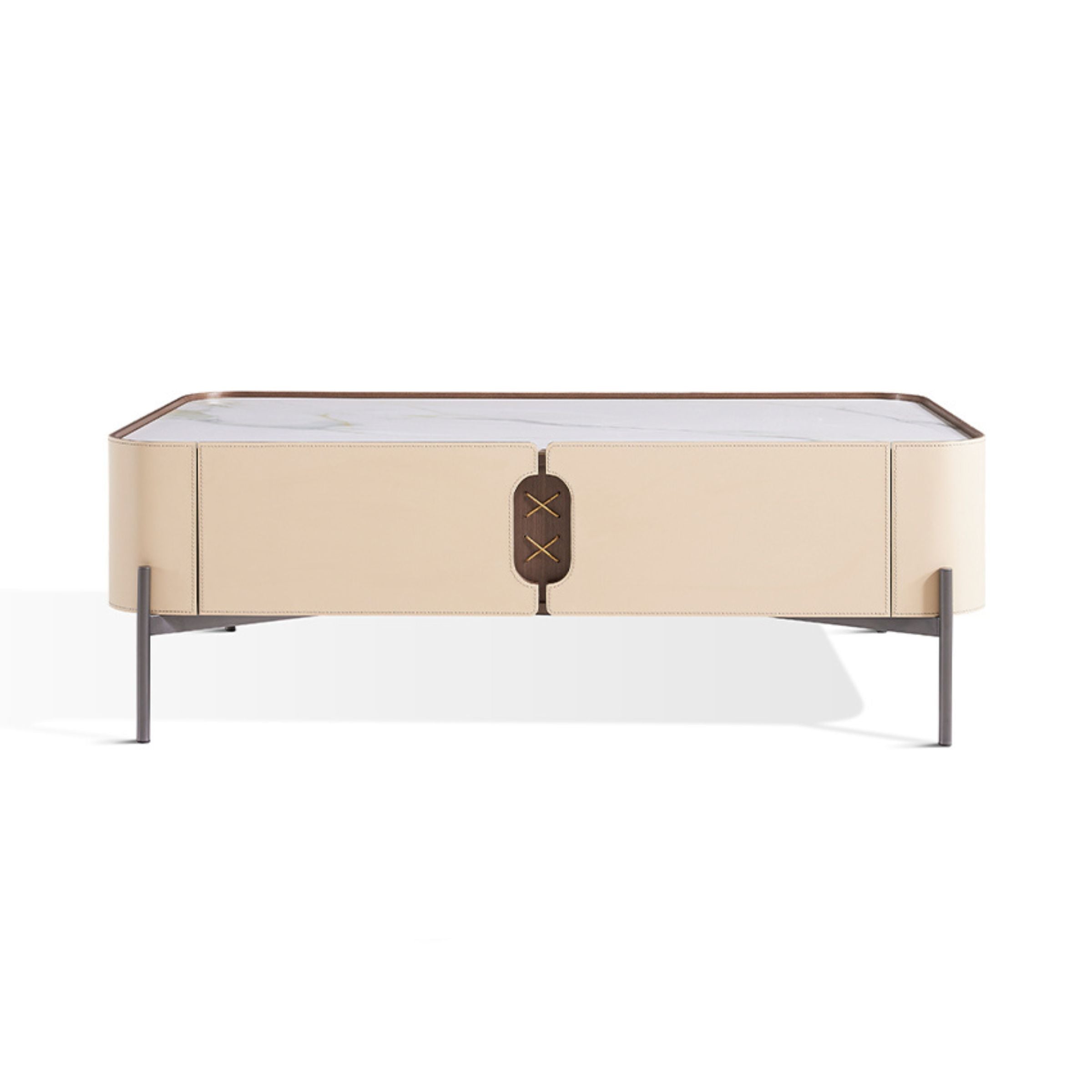 Stitch Saddle Leather Cabinet / Besdside table MLL-D41 -  Cabinets - ebarza Furniture UAE | Shop Modern Furniture in Abu Dhabi & Dubai - مفروشات ايبازرا في الامارات | تسوق اثاث عصري وديكورات مميزة في دبي وابوظبي