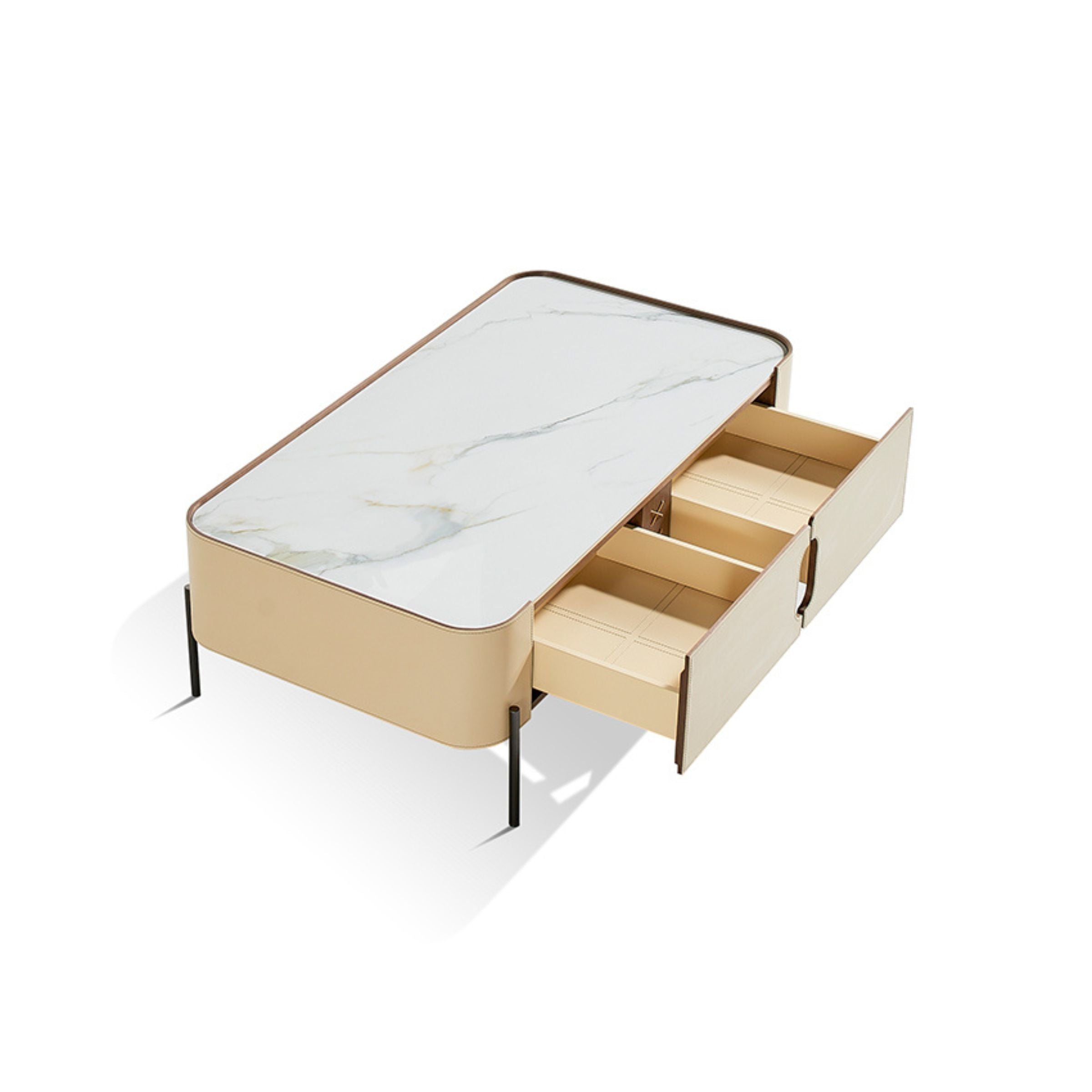 Stitch Saddle Leather Cabinet / Besdside table MLL-D41 -  Cabinets - ebarza Furniture UAE | Shop Modern Furniture in Abu Dhabi & Dubai - مفروشات ايبازرا في الامارات | تسوق اثاث عصري وديكورات مميزة في دبي وابوظبي