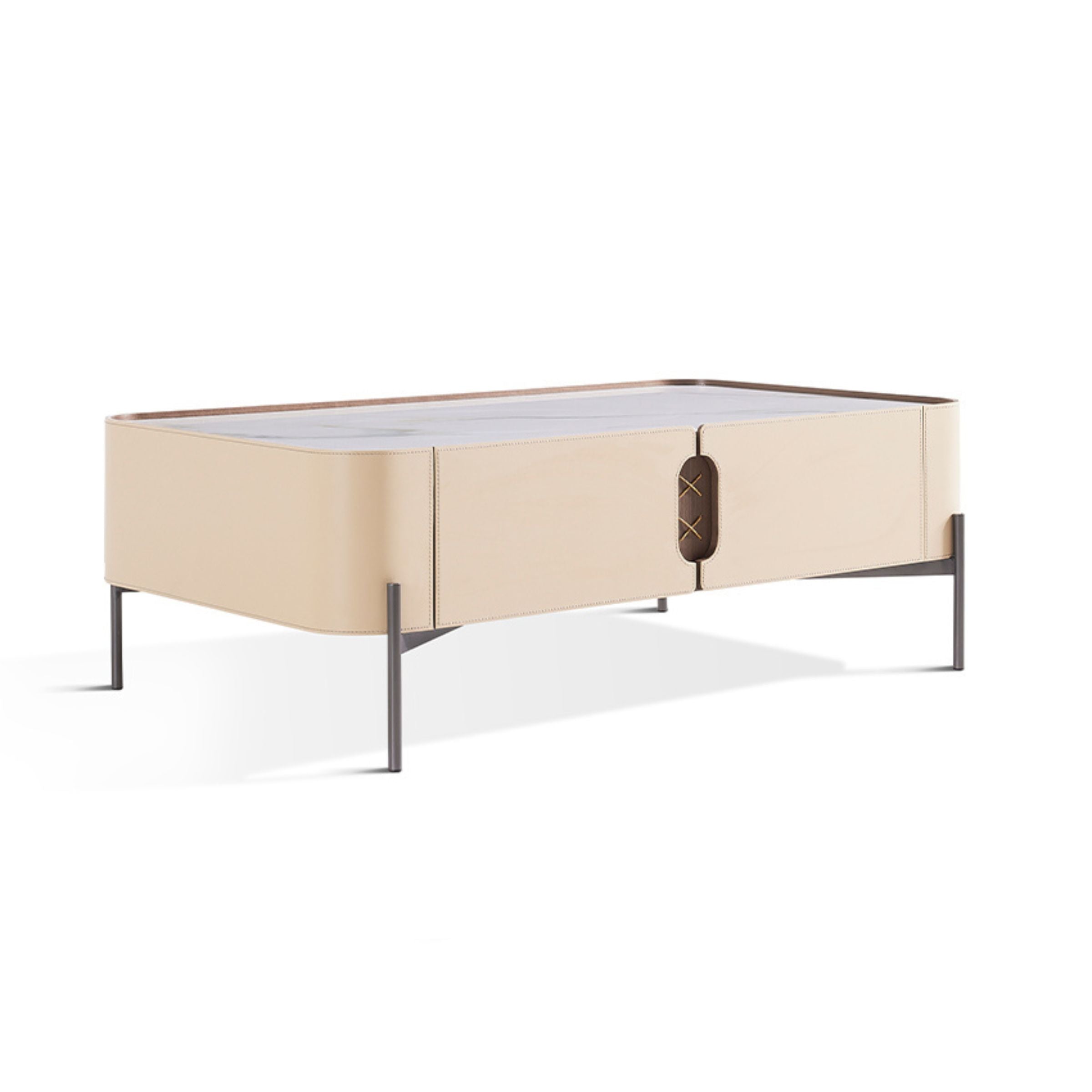 Stitch Saddle Leather Cabinet / Besdside table MLL-D41 -  Cabinets - ebarza Furniture UAE | Shop Modern Furniture in Abu Dhabi & Dubai - مفروشات ايبازرا في الامارات | تسوق اثاث عصري وديكورات مميزة في دبي وابوظبي
