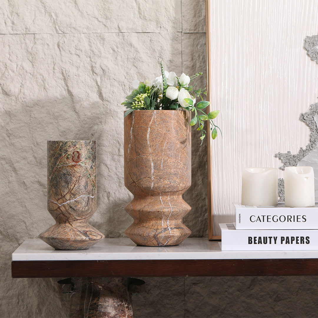 Elegant stone vase L KB3017AL by BEACON, featuring a smooth, natural finish perfect for decorative display.