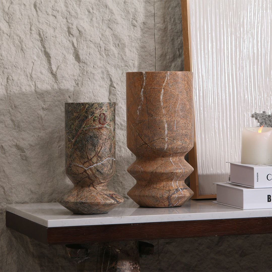 Elegant stone vase from BEACON, model KB3017AL, with a smooth finish and classic shape suitable for home decor.