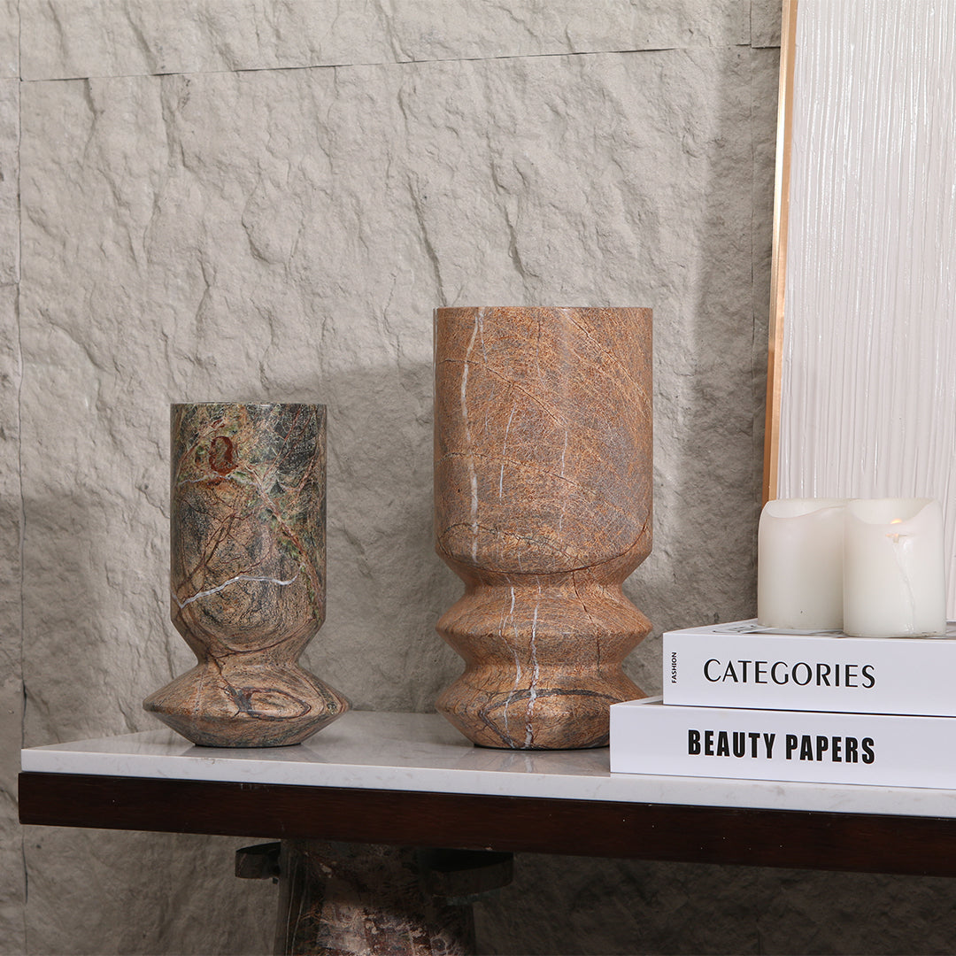 Stone vase from BEACON KB3017AS, featuring a textured stone finish and elegant shape, ideal for decorative display.