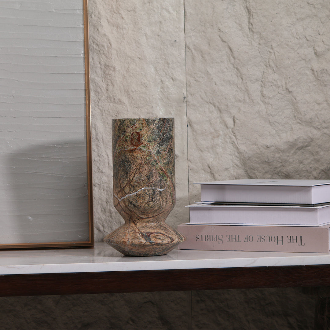 Stone vase from BEACON, model KB3017AS, with a textured stone finish and elegant shape, perfect for decorative floral arrangements.
