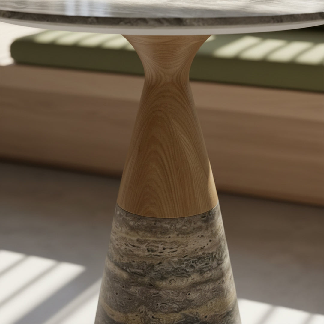 Gray Stratum Lounge Dining Table by BEACON, modern rectangular dining table with sleek surface and sturdy legs.