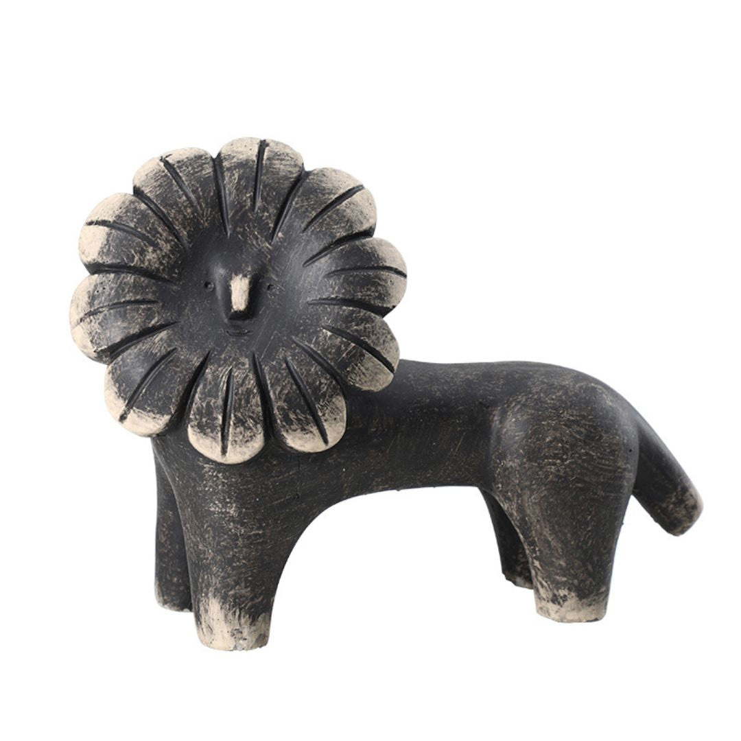 Sun Lion Cement Ornament from BEACON, a decorative home decor figurine featuring a lion design in cement material.