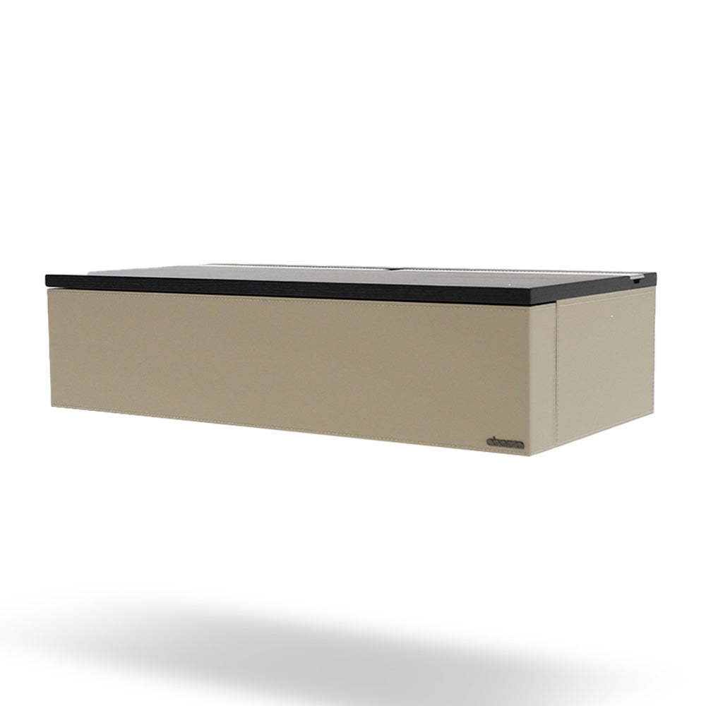 Beige suspended modular wall unit side table for storage and TV setup, 80cm BEACON brand MLL-CUS02-M5 design.