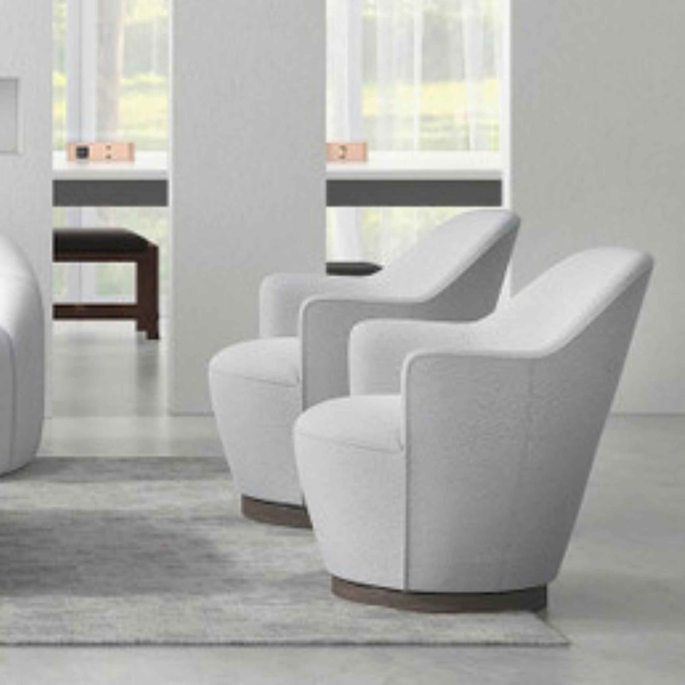 Swivel Chair Ivory 16732-02 -  Armchairs | كرسي دوار عاجي - ebarza Furniture UAE | Shop Modern Furniture in Abu Dhabi & Dubai - مفروشات ايبازرا في الامارات | تسوق اثاث عصري وديكورات مميزة في دبي وابوظبي