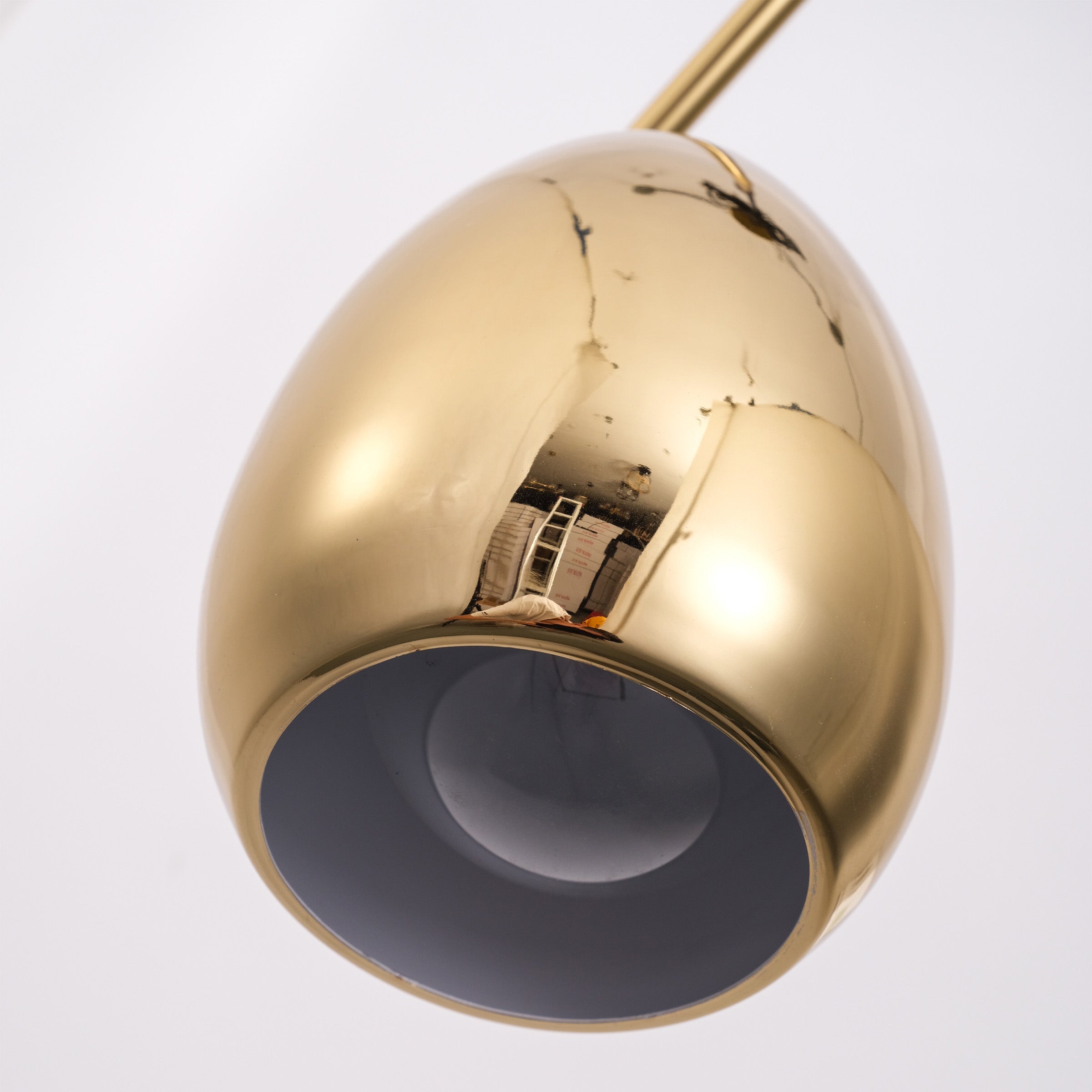 Gold teardrop pendant lamp by BEACON, stylish pendant lighting fixture with sleek teardrop shape and a polished gold finish.
