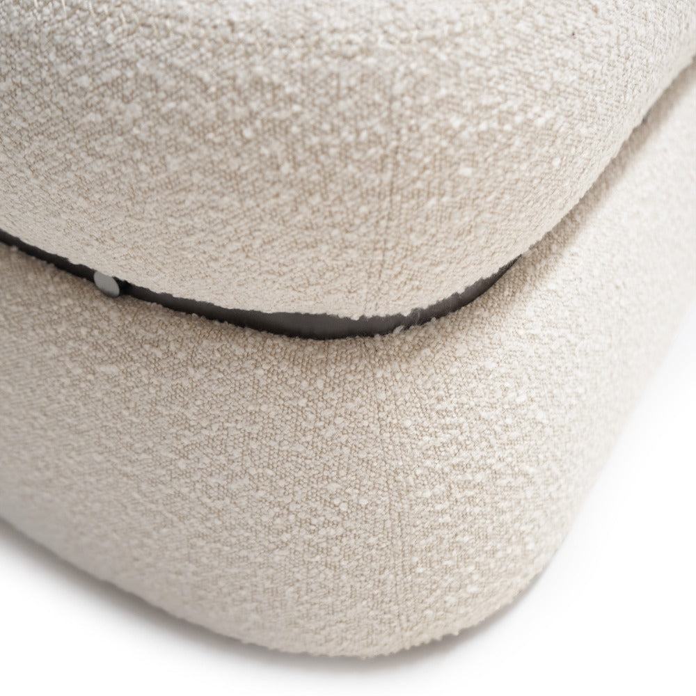 Beige Teddy Bench BC707-1 by BEACON, soft fabric pouf with plush teddy design, perfect for living room or lounge decor.