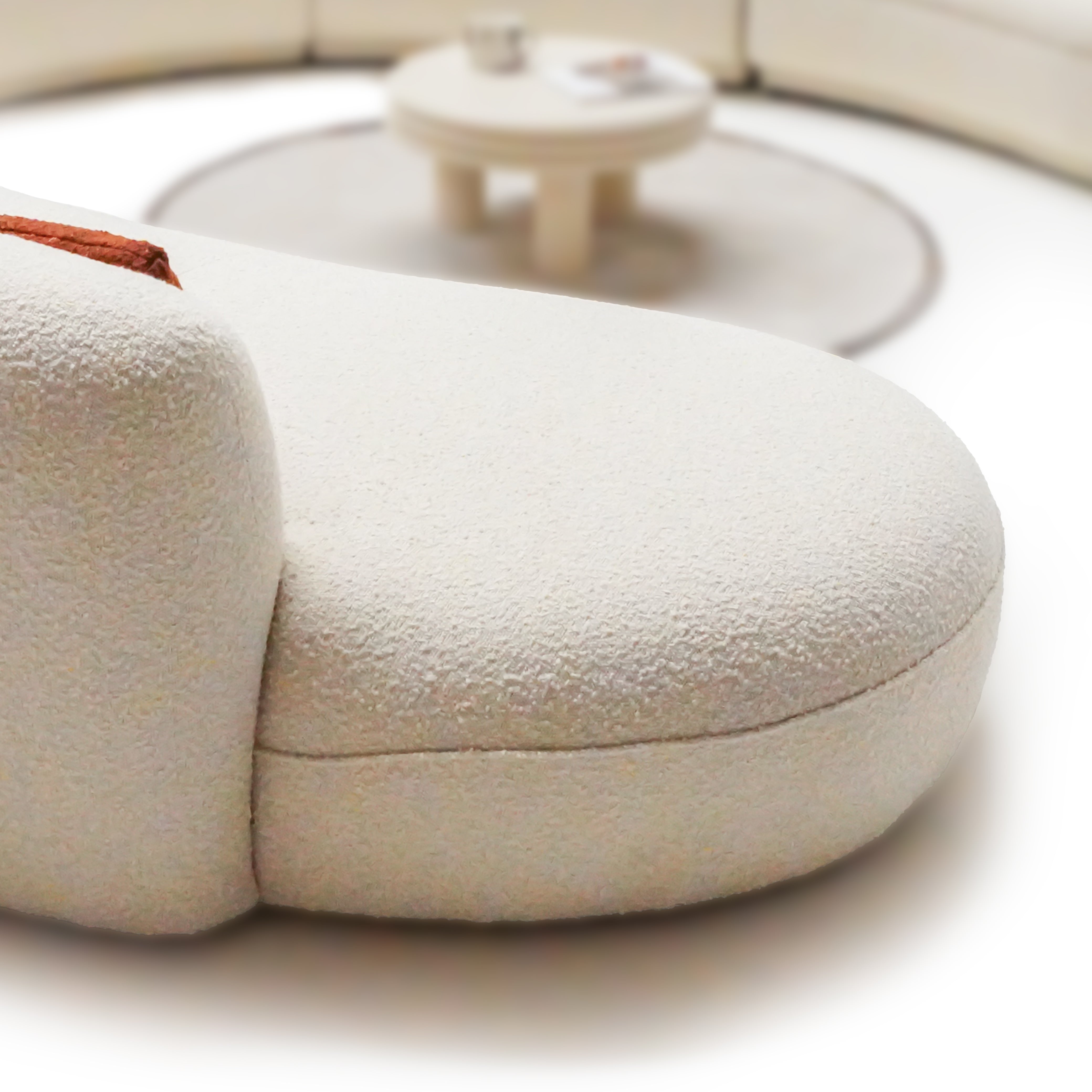 BEACON TEDDY Curved Sofa SF082, modern sofa with plush fabric and curved design, suitable for contemporary living rooms.
