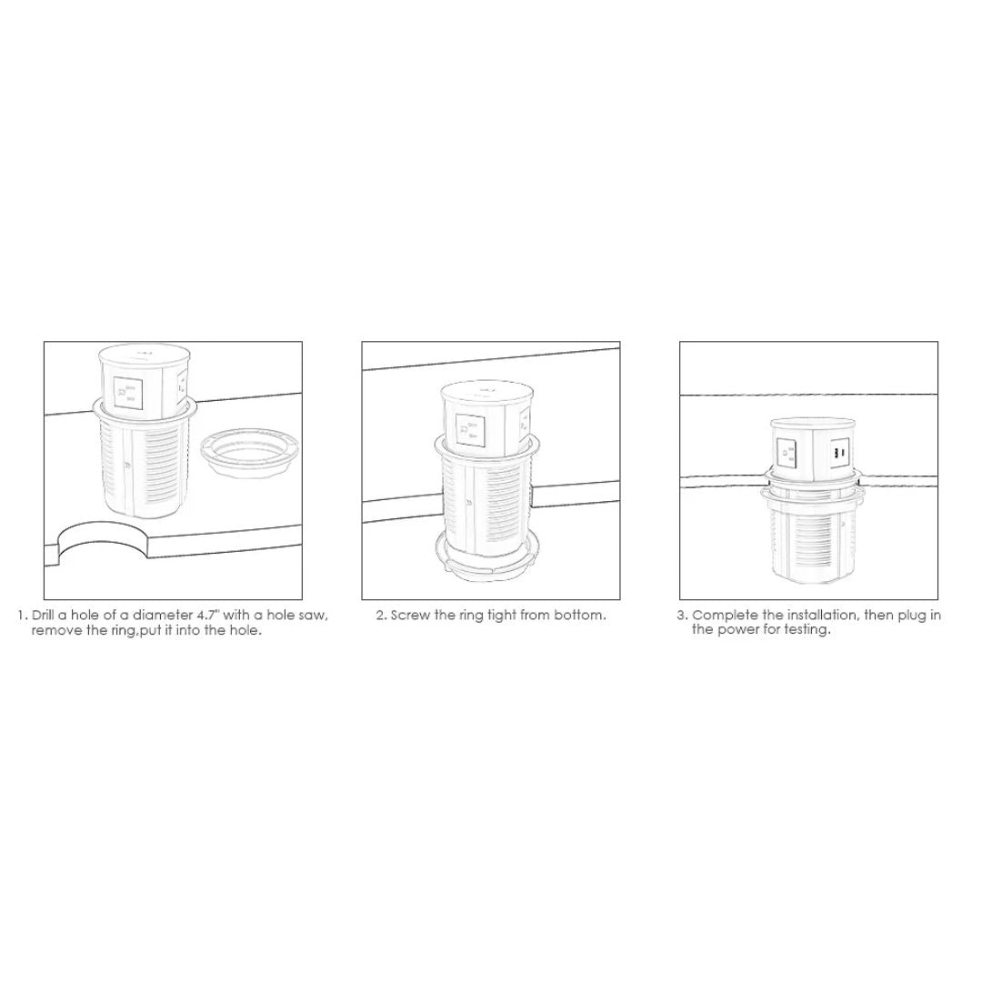Beacon JXB-015A tempered glass pop-up smart socket with built-in outlets and USB ports, sleek modern design