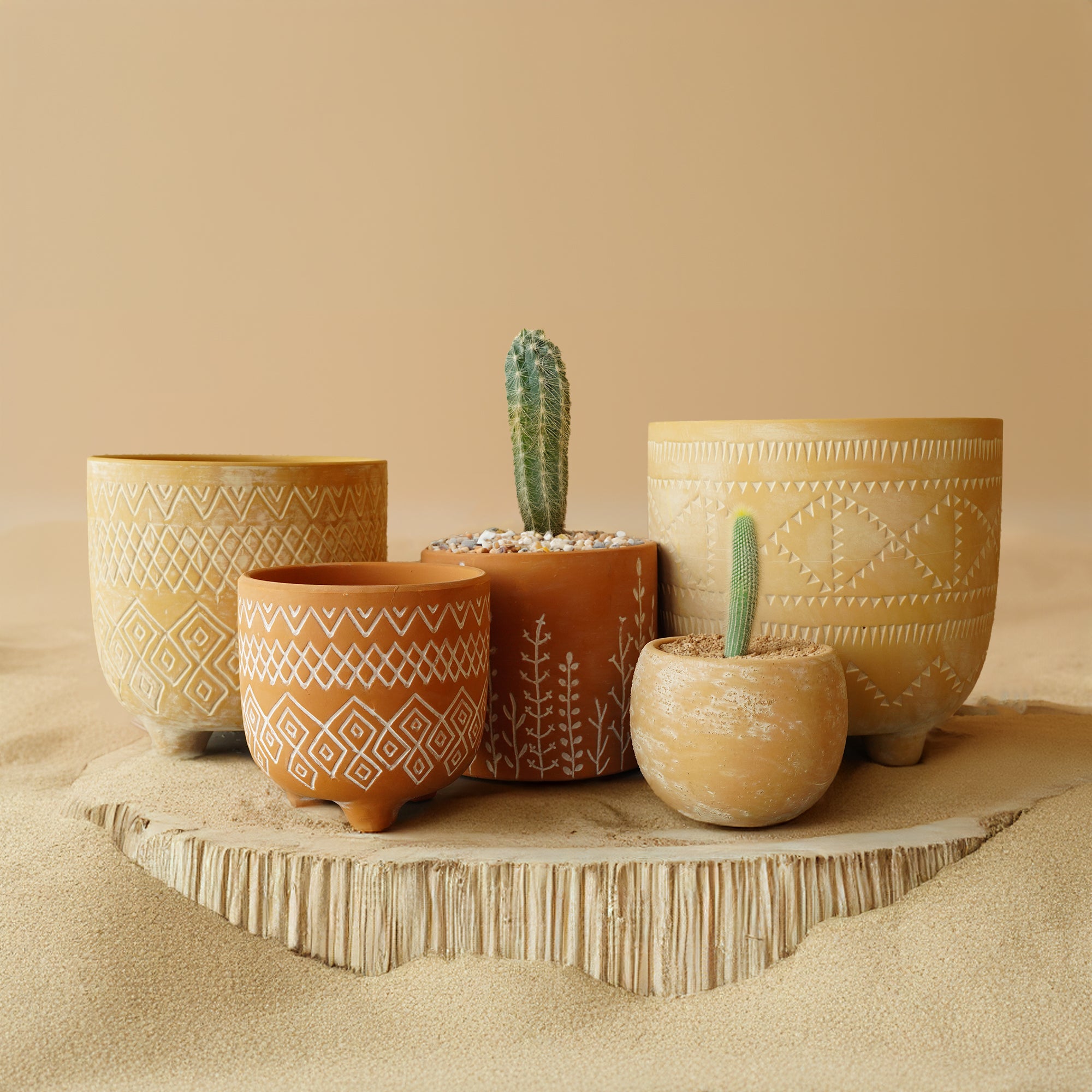Terracotta groove outdoor and indoor planter box by BEACON, ideal for stylish plant display and home or garden use.