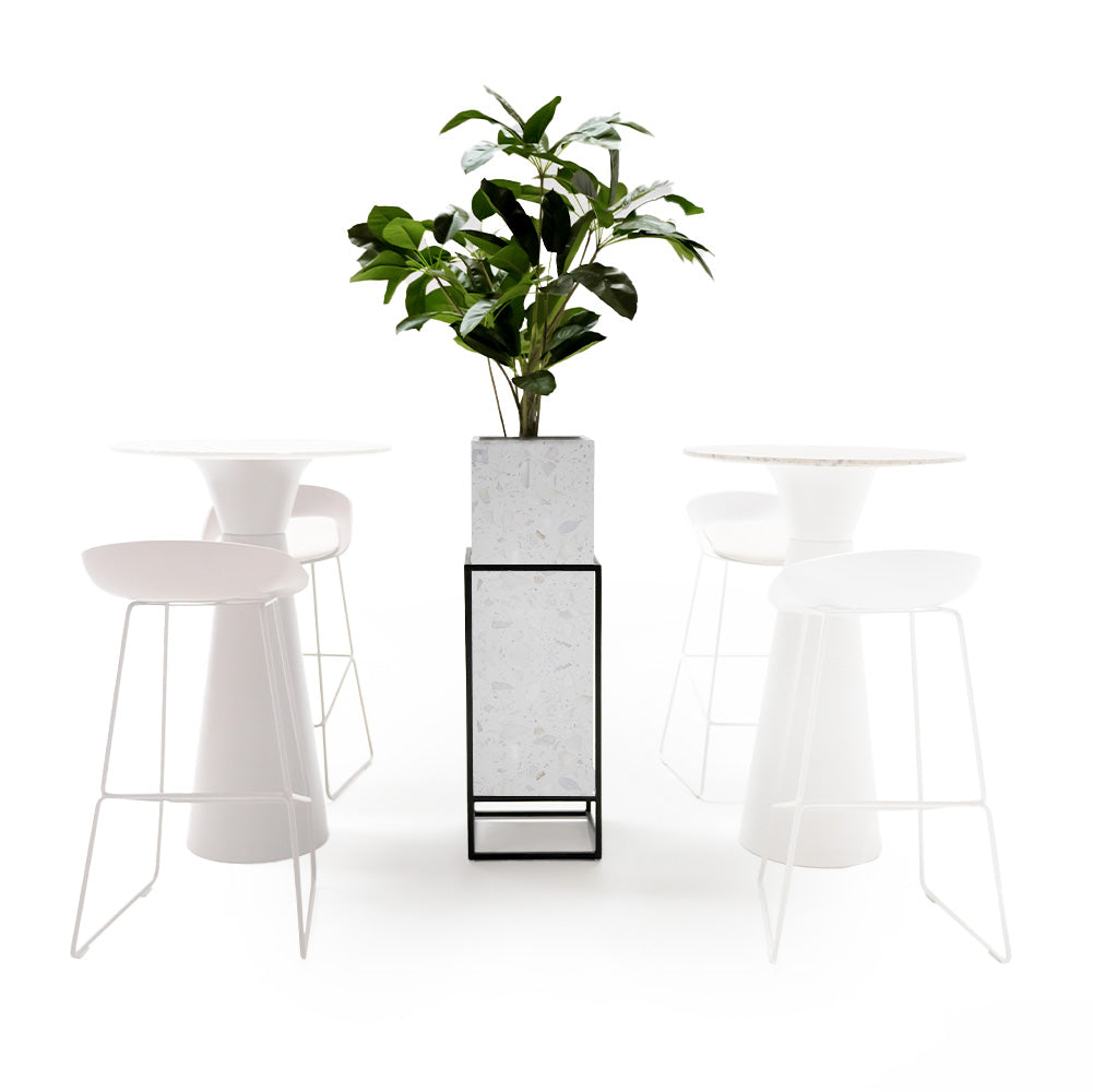 BEACON terrazzo planter box 307-N012 with a sleek, modern design, ideal for indoor or outdoor plant displays.