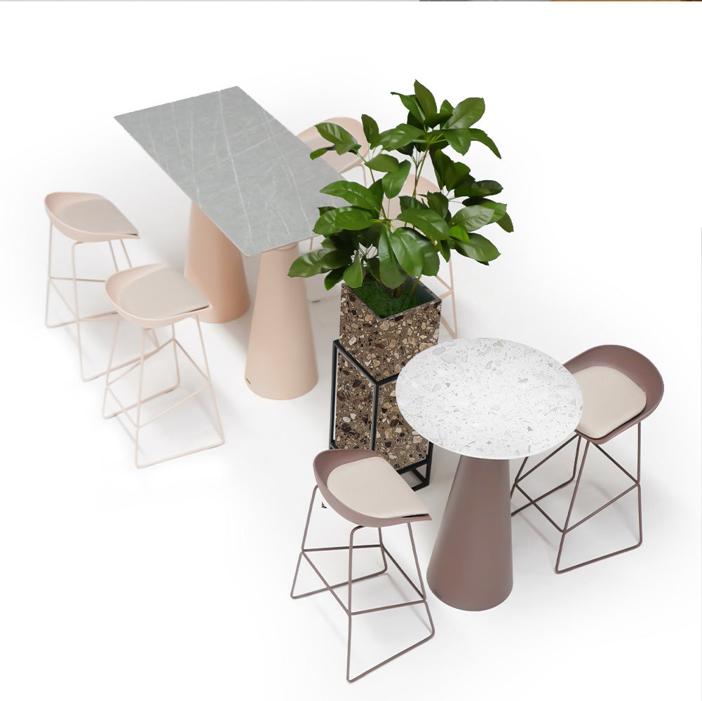 BEACON terrazzo planter box 307-N0272 with speckled surface, ideal for indoor or outdoor plant displays.