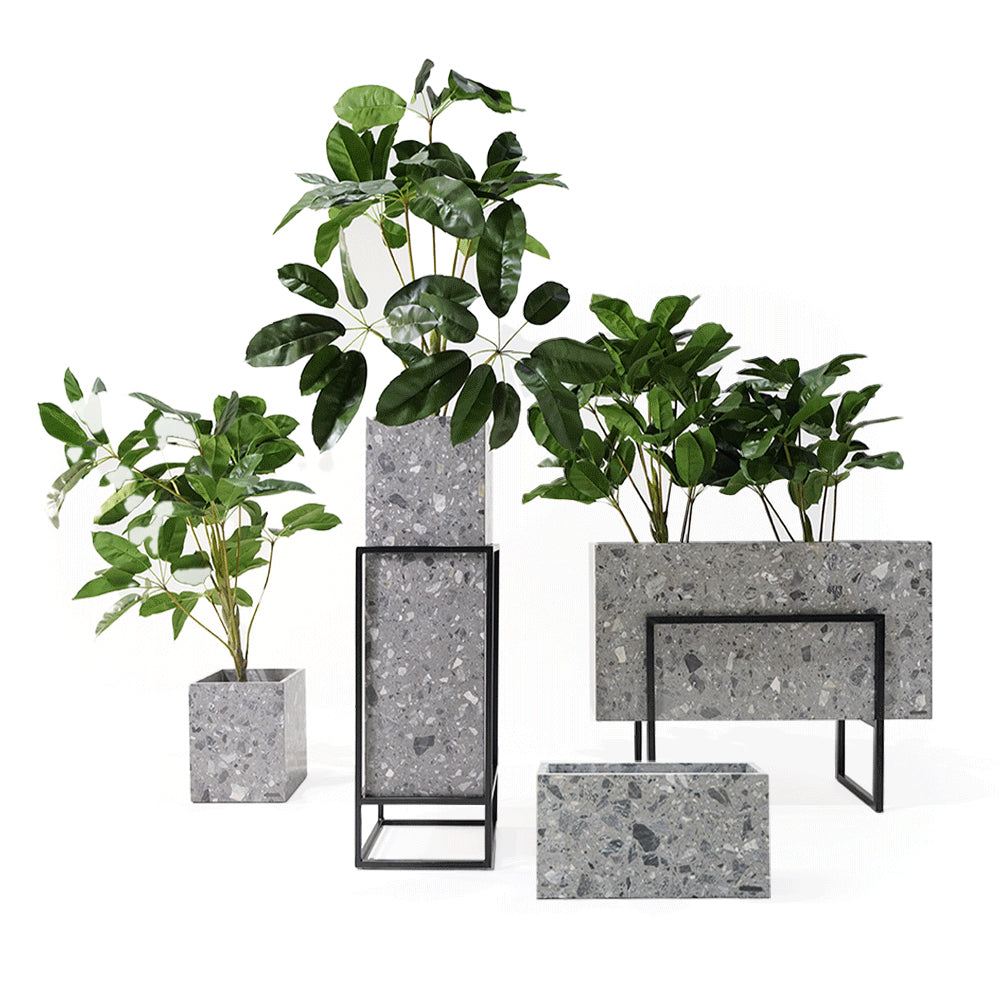 BEACON terrazzo planter box 307-N0370 made of durable terrazzo material, ideal for indoor or outdoor plant displays.