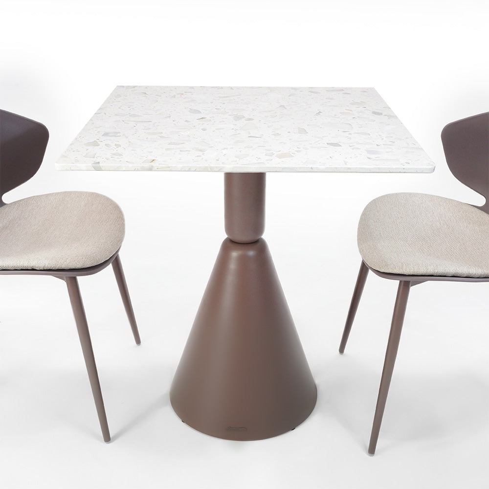 BEACON terrazzo table top model 301-N012 with multicolored stone chips, smooth surface, and modern design.