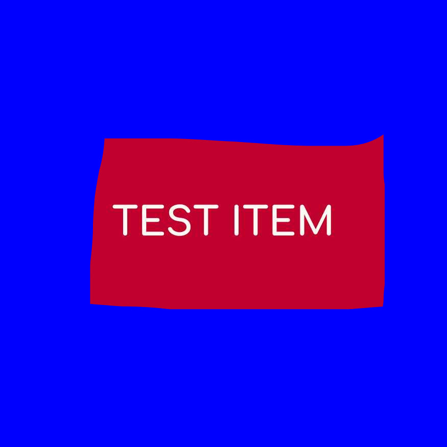 Blue test items from ebarza, not for sale, displayed on a neutral background with various shapes and textures.